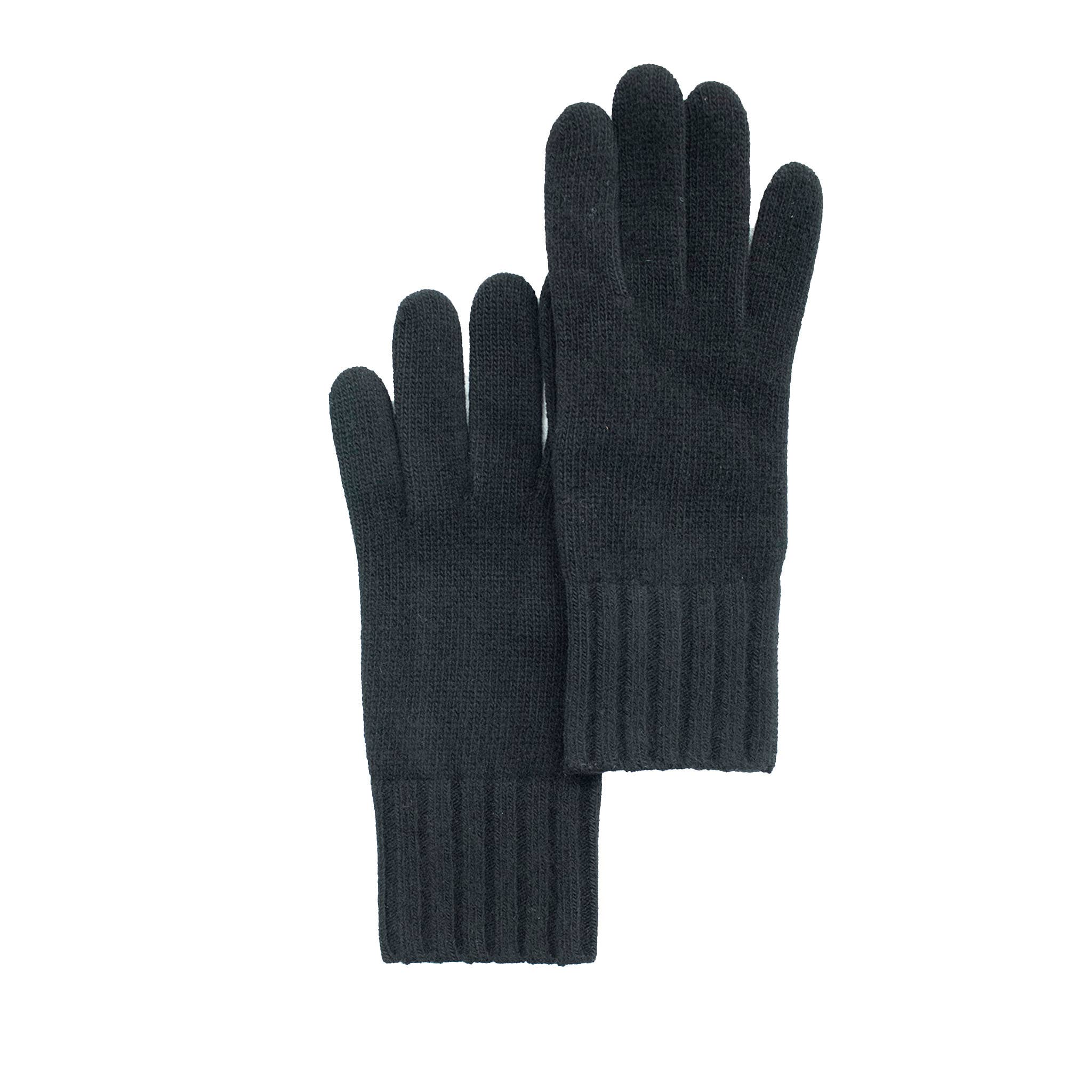 Portelano Cashmere gloves with wide rib cuff 50798CC