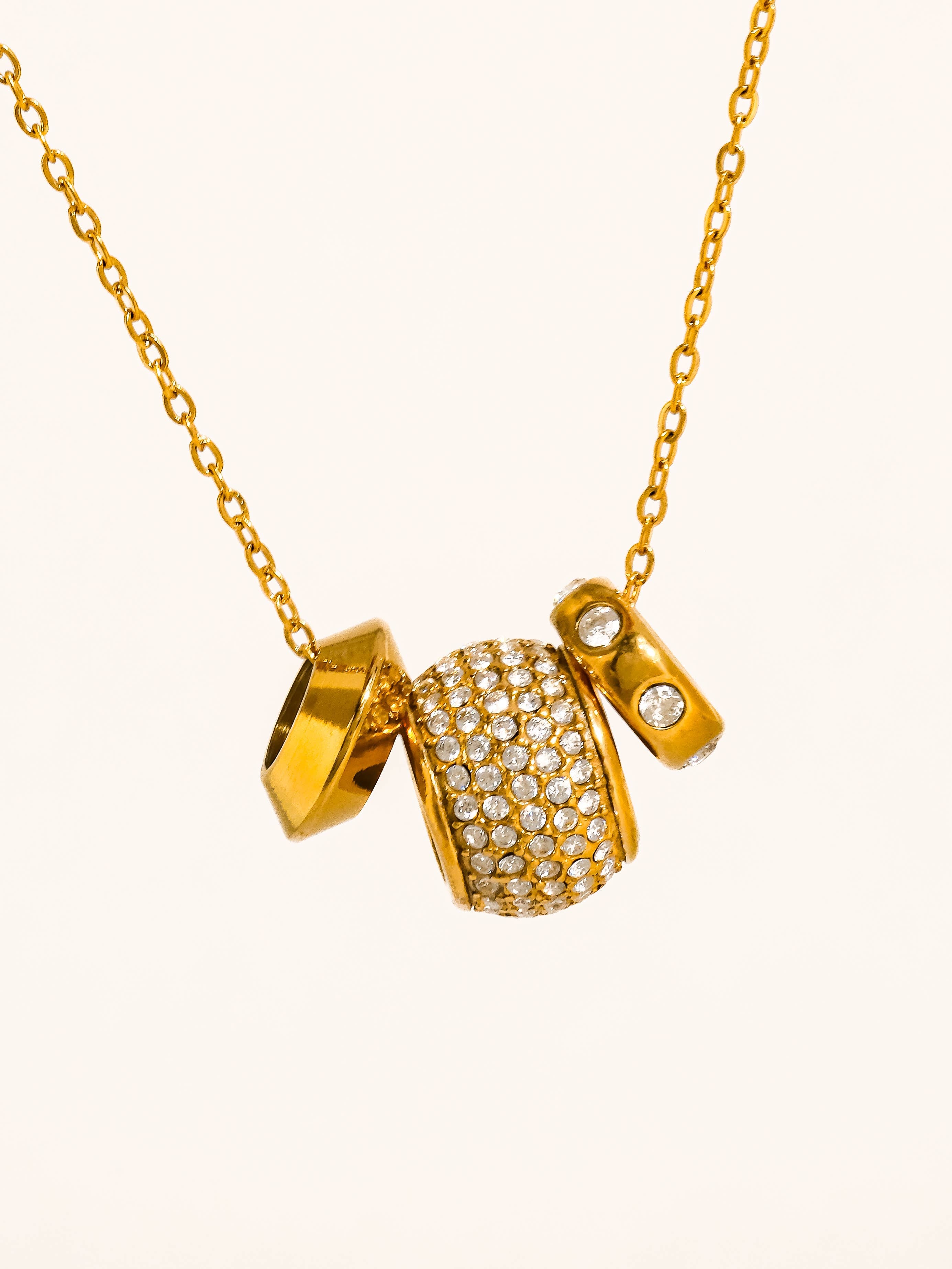 Flânerie Énora 18K Gold CZ Bead Necklace