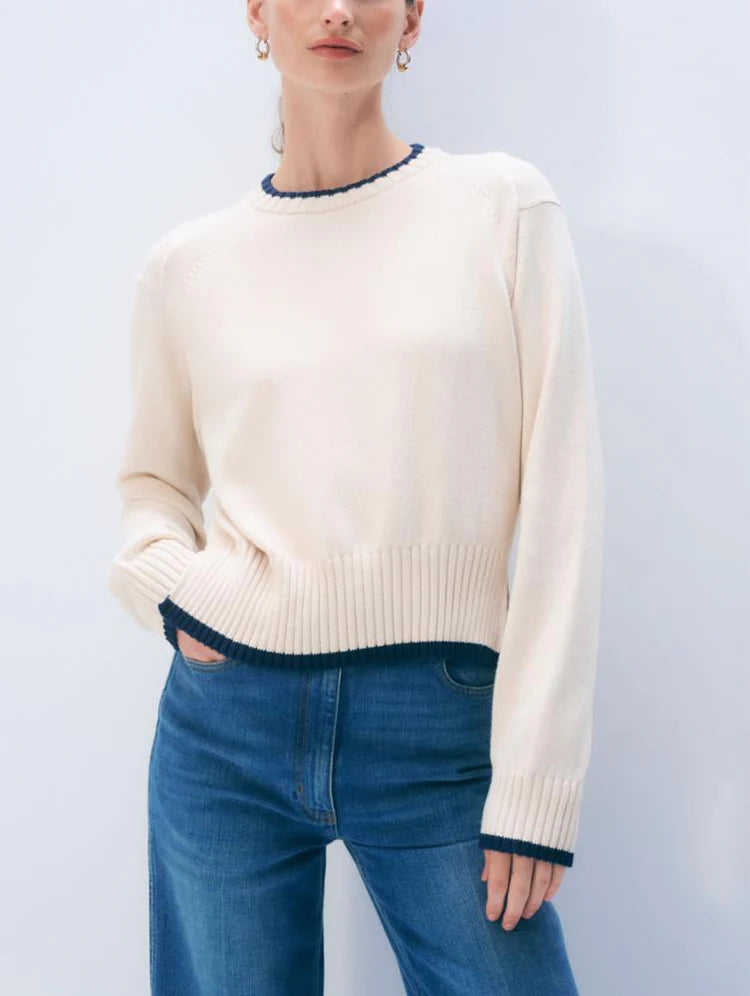 White + Warren Varsity Cotton Crewneck 21542