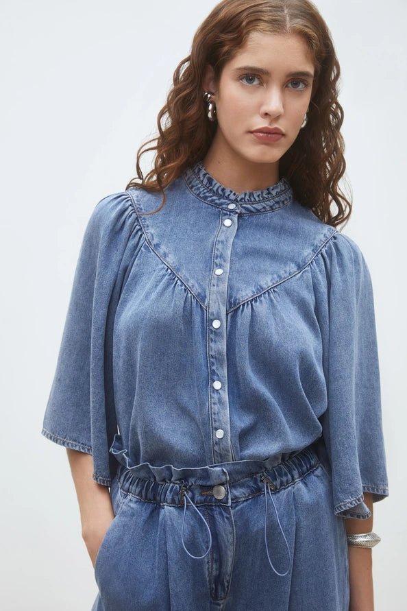 SUNCOO Louise Denim Blouse