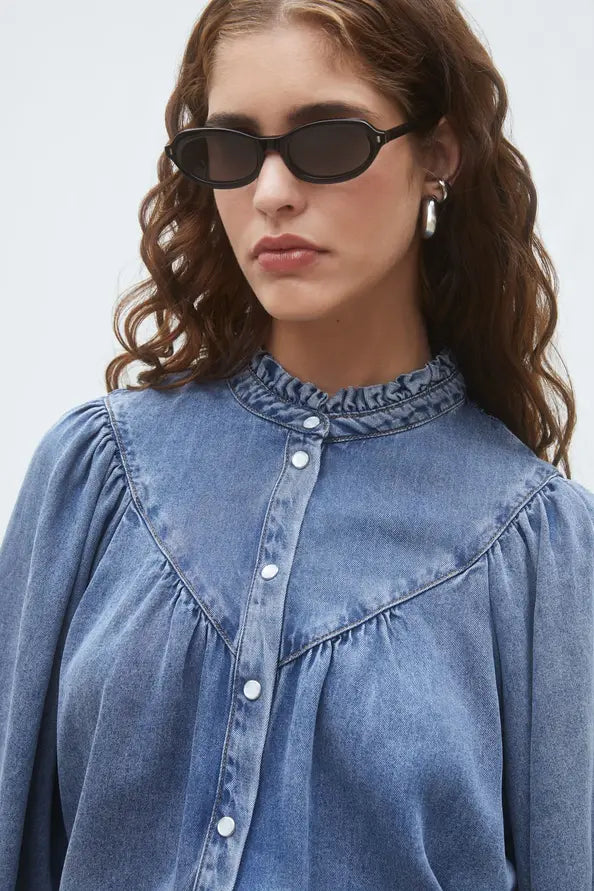 SUNCOO Louise Denim Blouse
