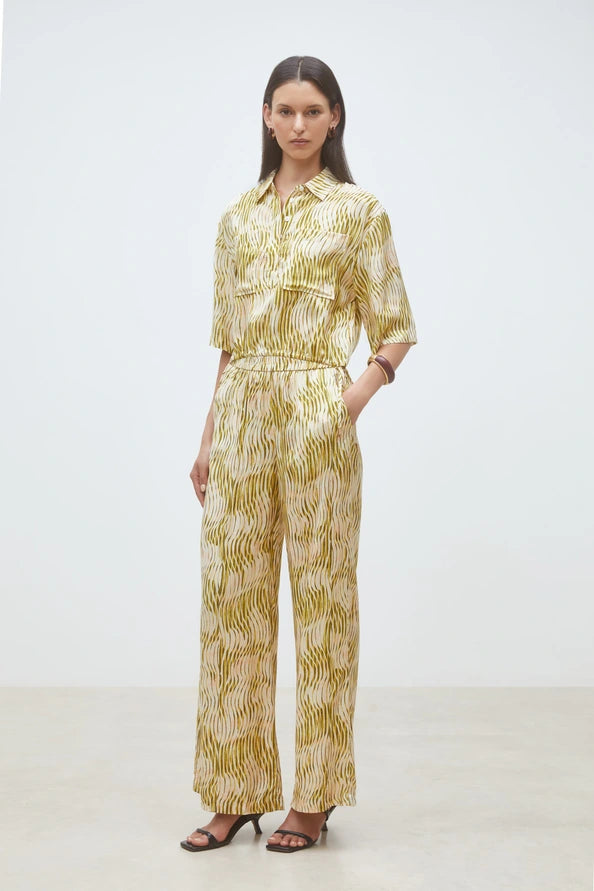 SUNCOO Jazz Wide Leg Viscose Pant