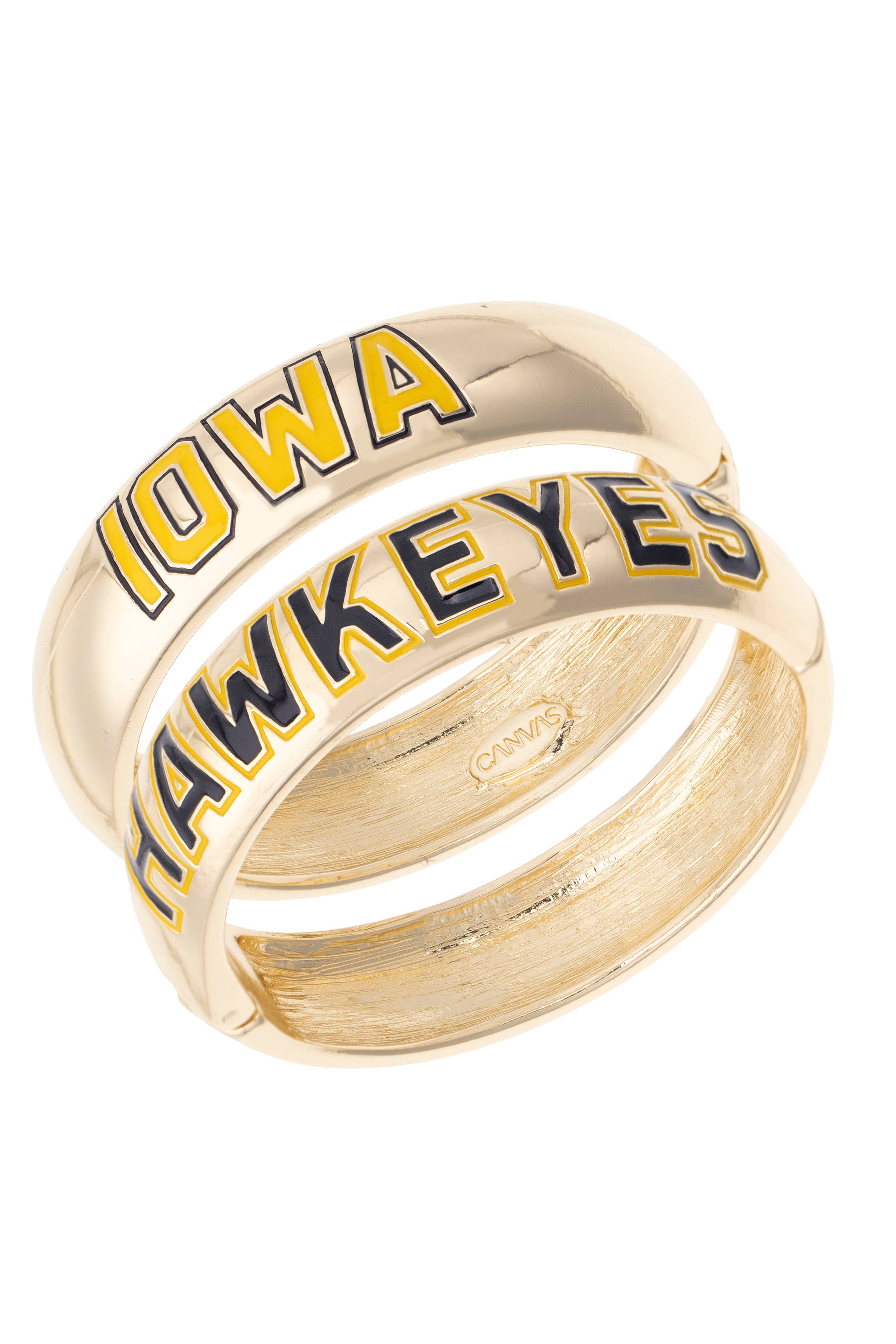 Catherine's Game Day Iowa Hawkeyes Polished Metal Hinge Bangle