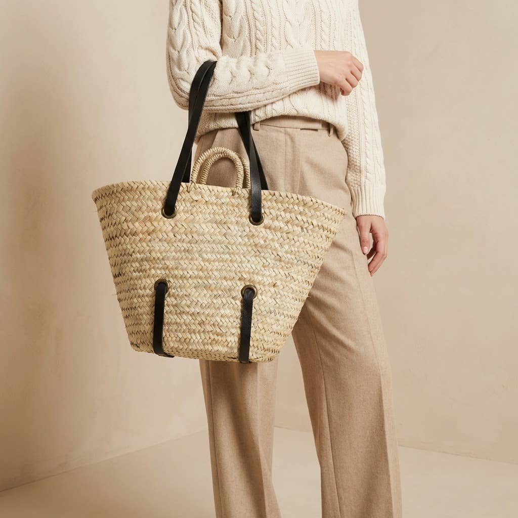 French Market Boho Beach Shopper with Leather Straps #16