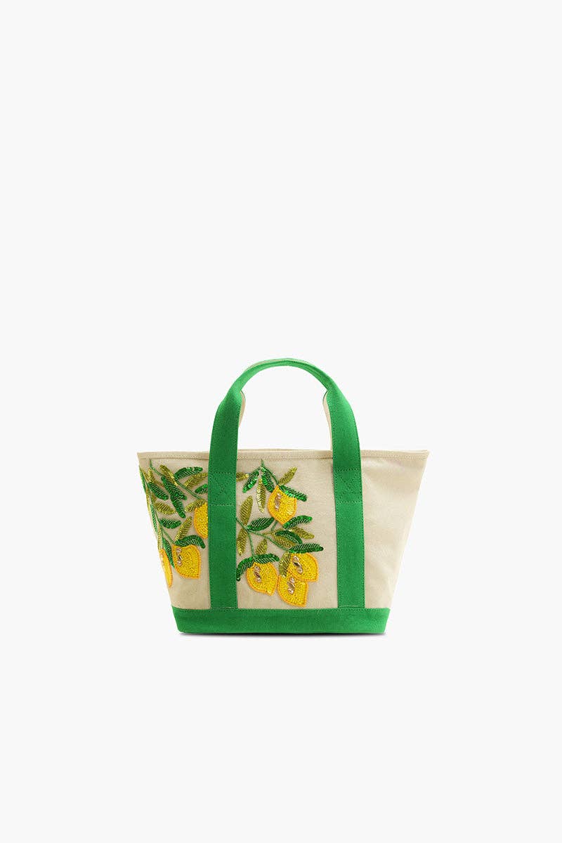 America & Beyond Sicilian Lemon Hand-Beaded Small Boat Tote