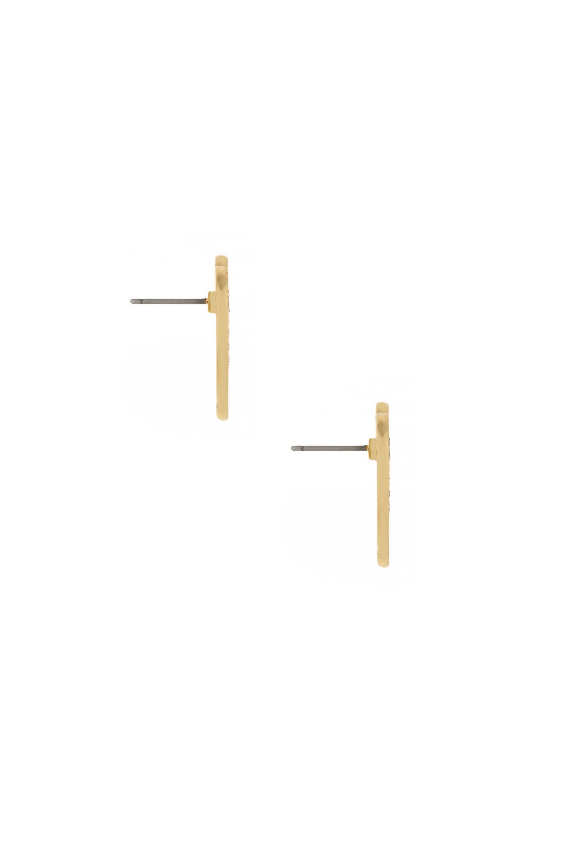 Ettika Crystal Heart 18k Gold Plated Stud Earrings