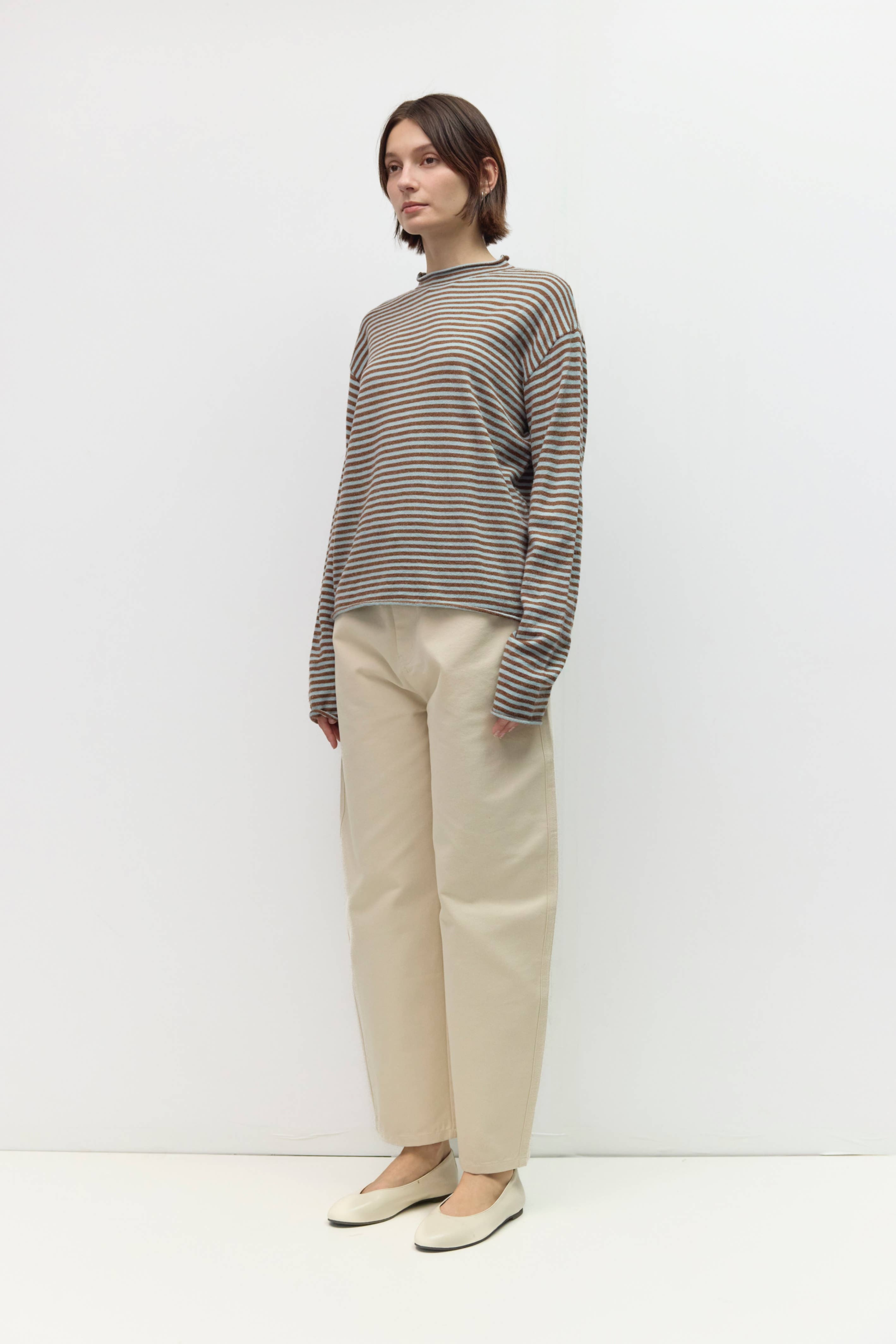 All Row The Cierra Sweater | Striped Mockneck Sweater