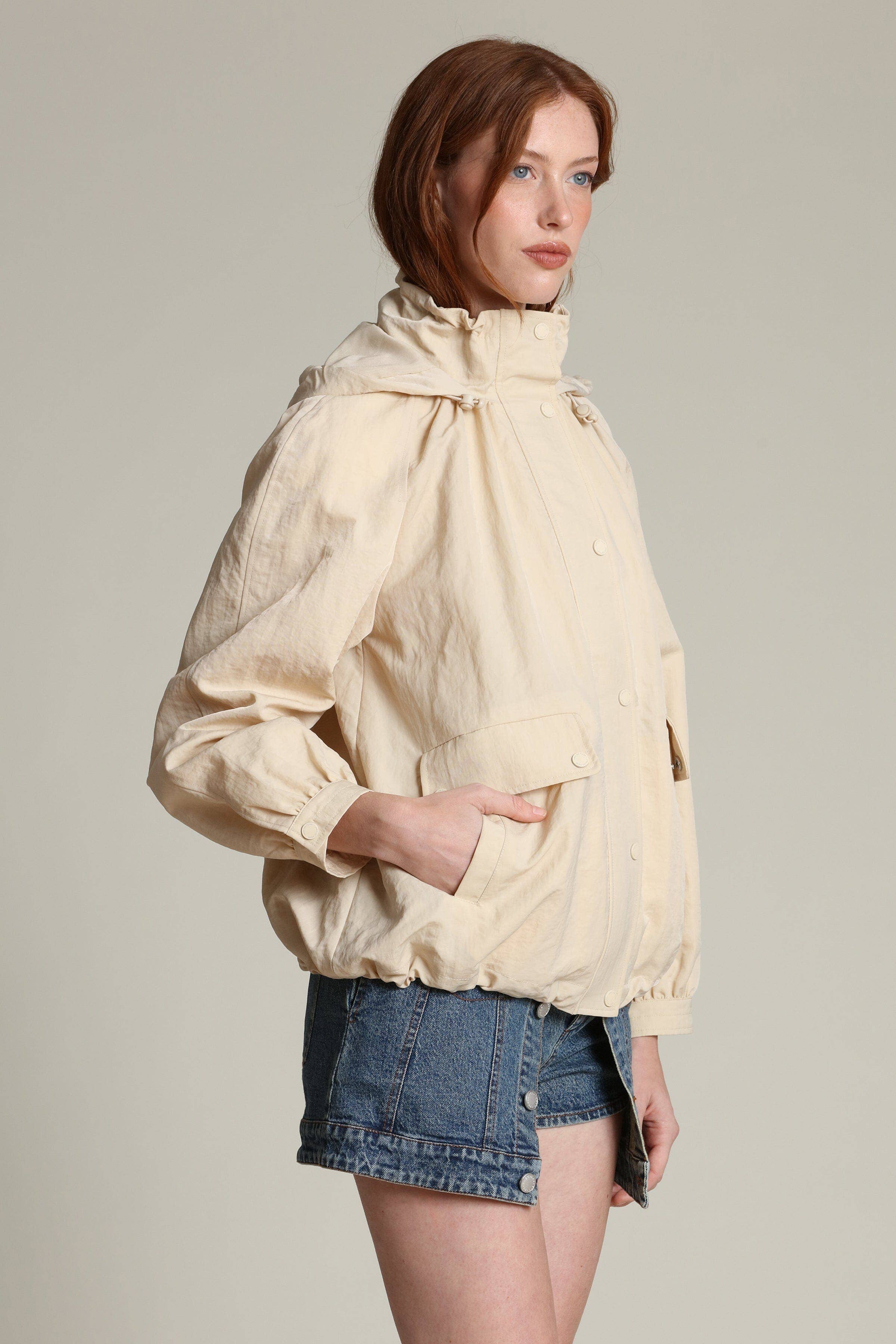 Avec Les Filles Nylon Balloon Sleeve Windbreaker