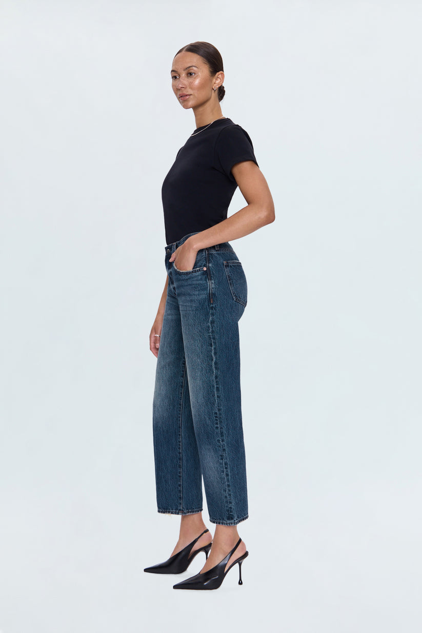 Pistola Lexi Mid Rise Bowed Straight Jean - Artisan
