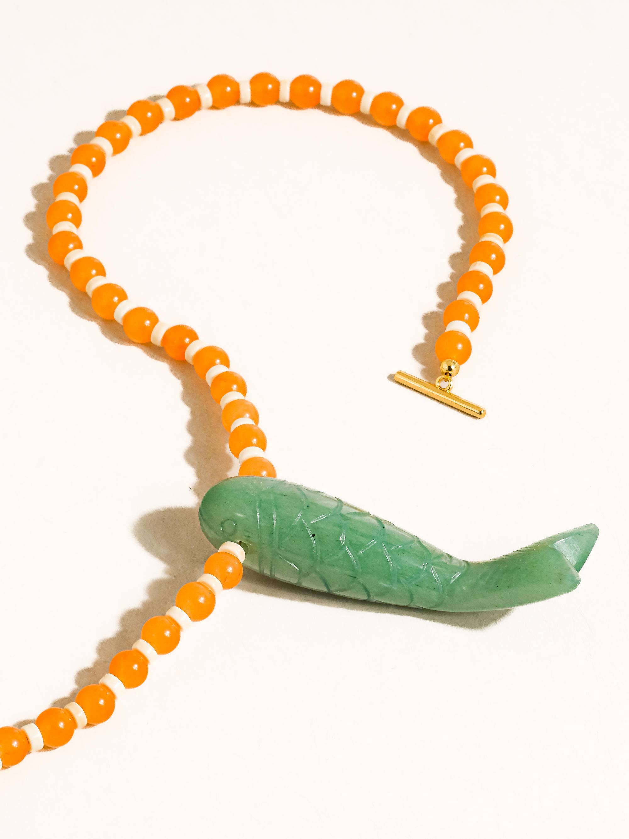 Flânerie Nicolette 18K Gold Vintage Beaded Fish Necklace
