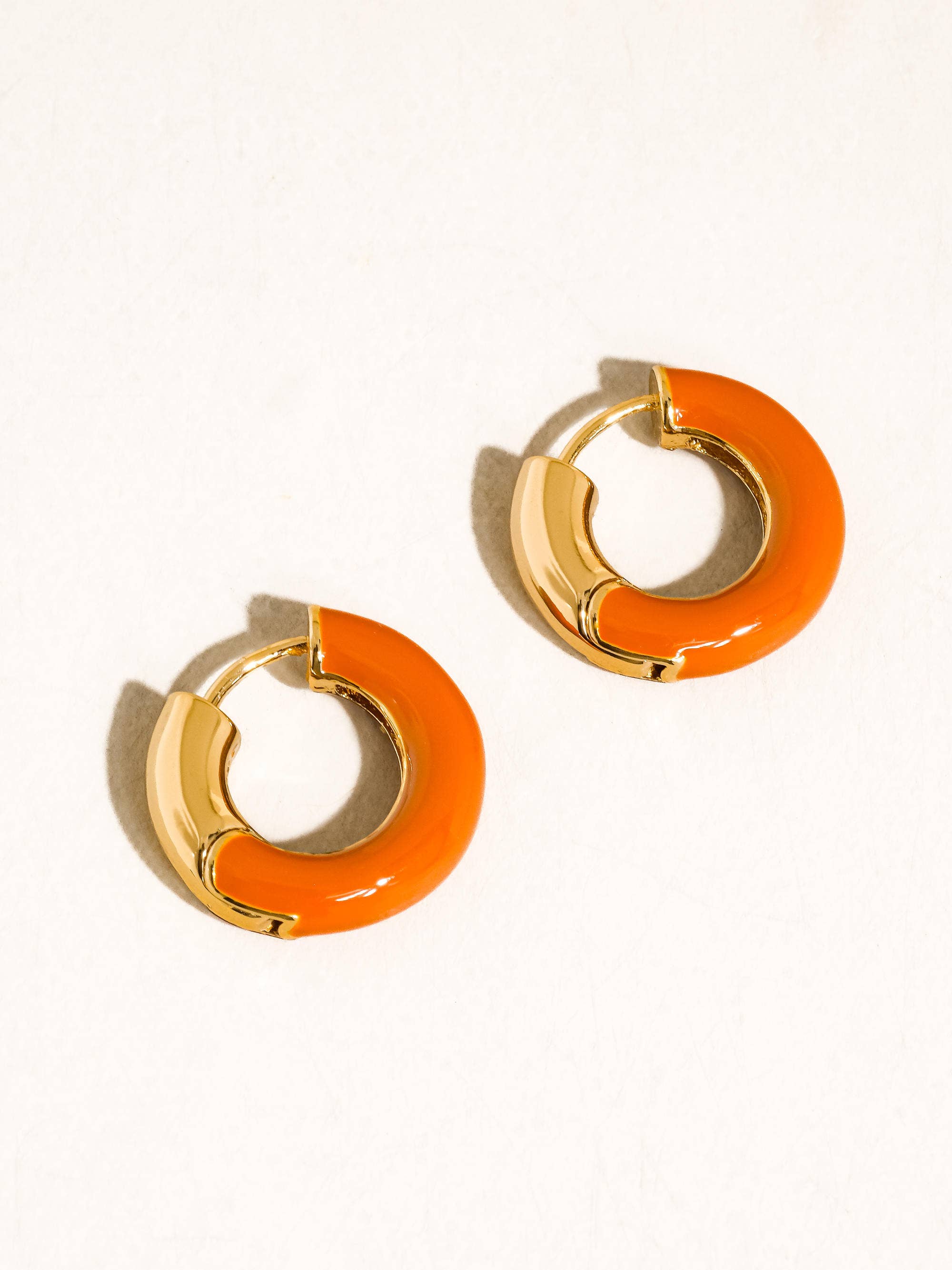Flânerie Odessa 18K Gold Vintage Enamel Hoop Earrings