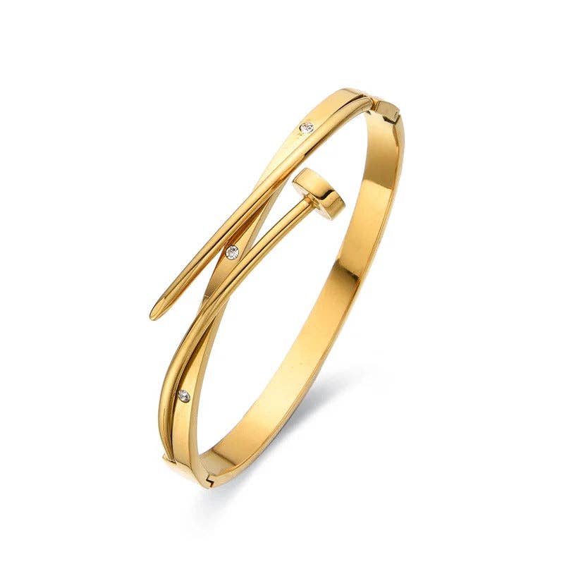 Sahira Kelsie Nail Bracelet - Gold