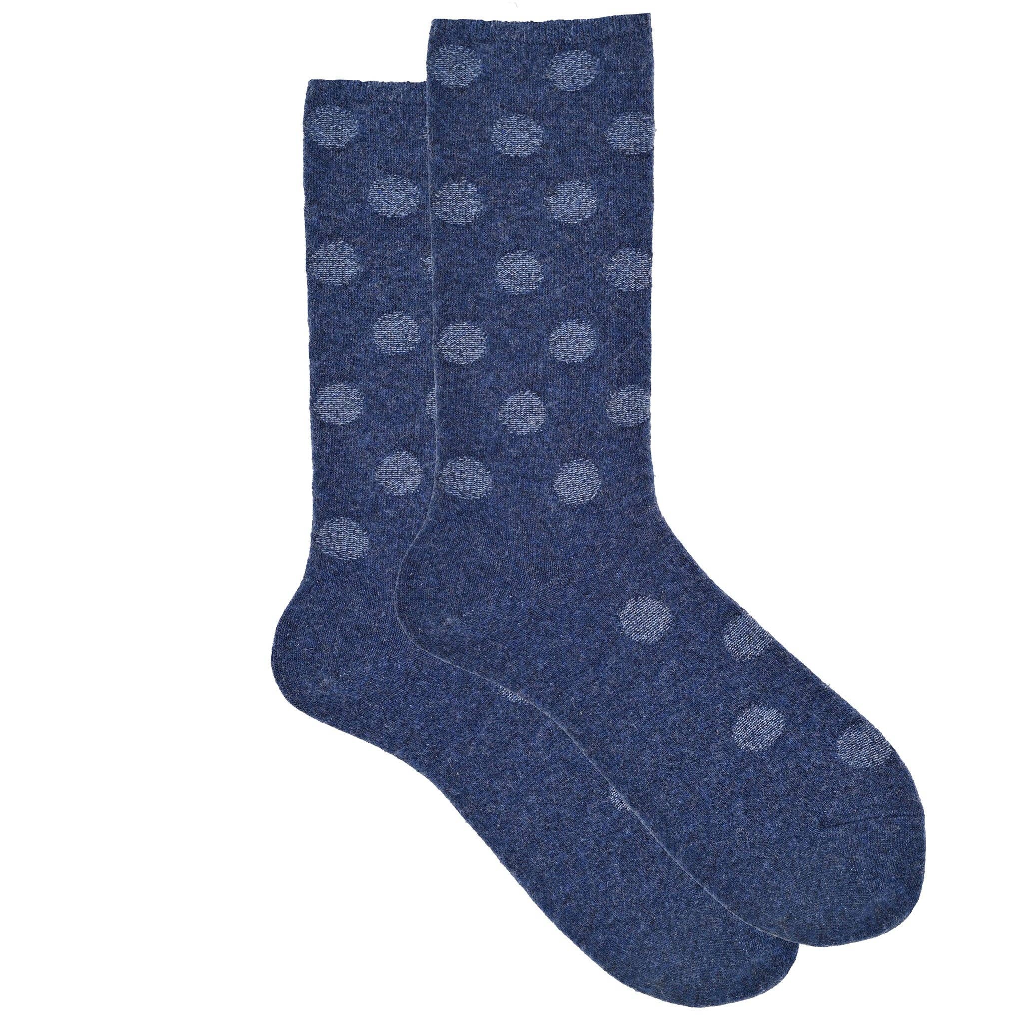 iLux Condotta Cashmere Silk Reverse Dot Crew Socks 1713