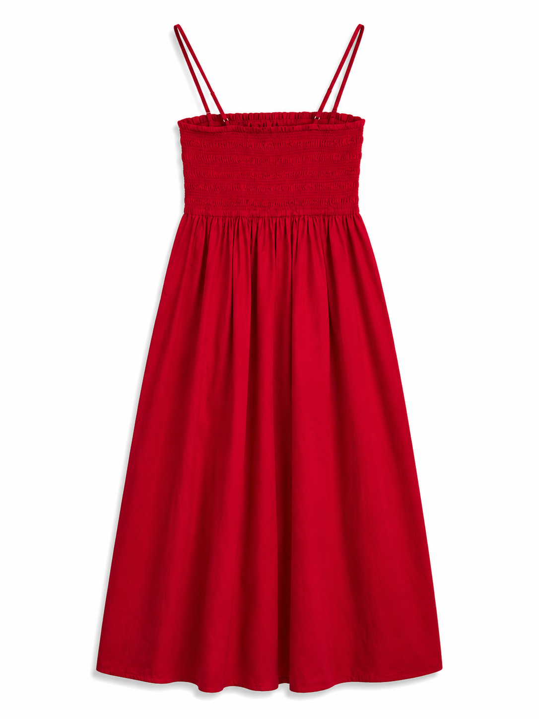 Faherty Coastal Poplin Lucia Dress - Tango Red