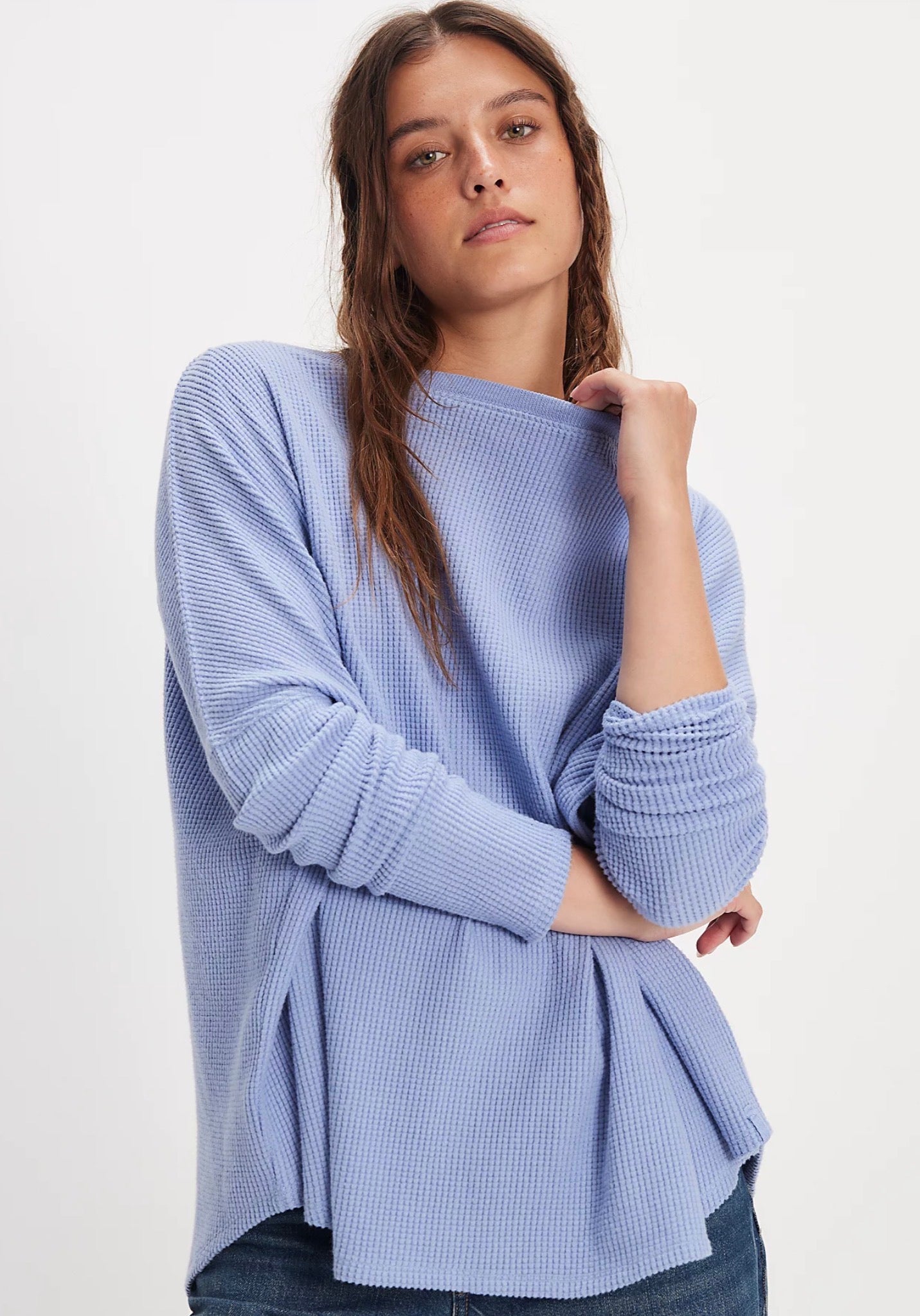 Free People Latte Blues Solid Thermal