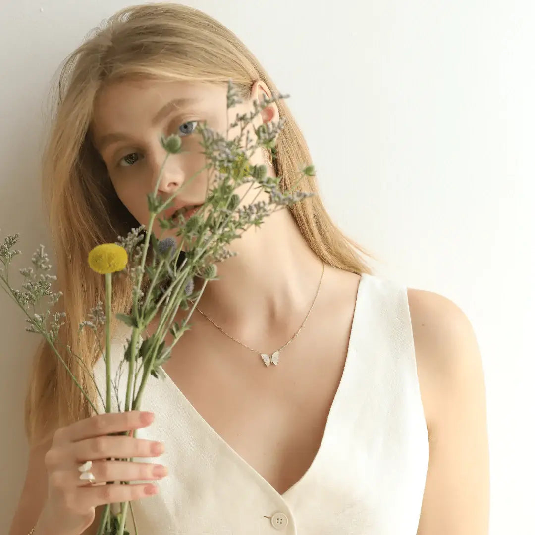 Tai Mother of Pearl Butterfly Necklace TN-3203