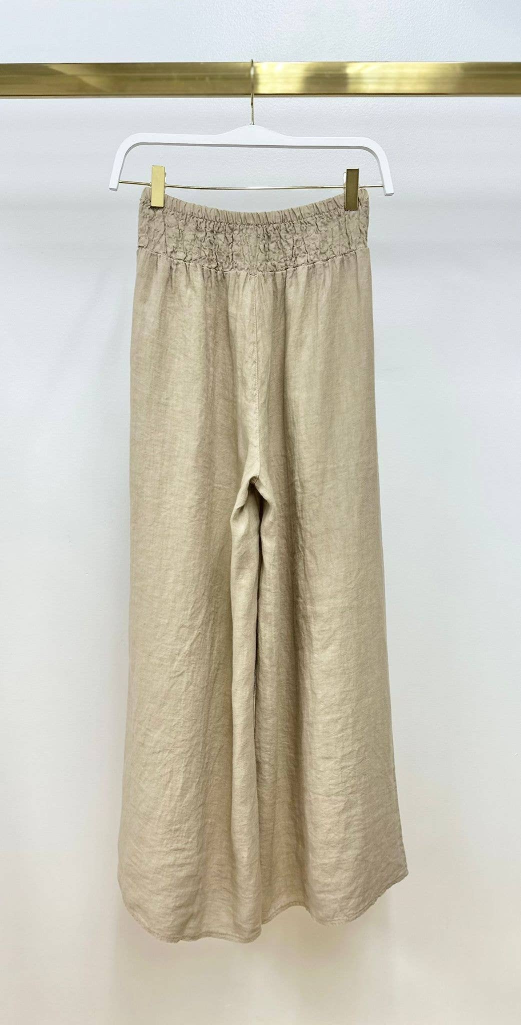 Milio Milano Linen Smocked Wide Leg Pant 155075