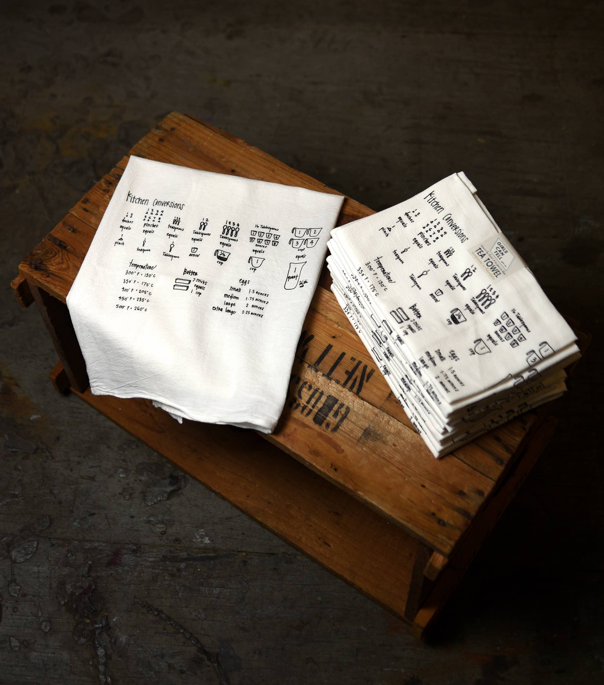 Girls Can Tell Kitchen Measurements Tea Towel