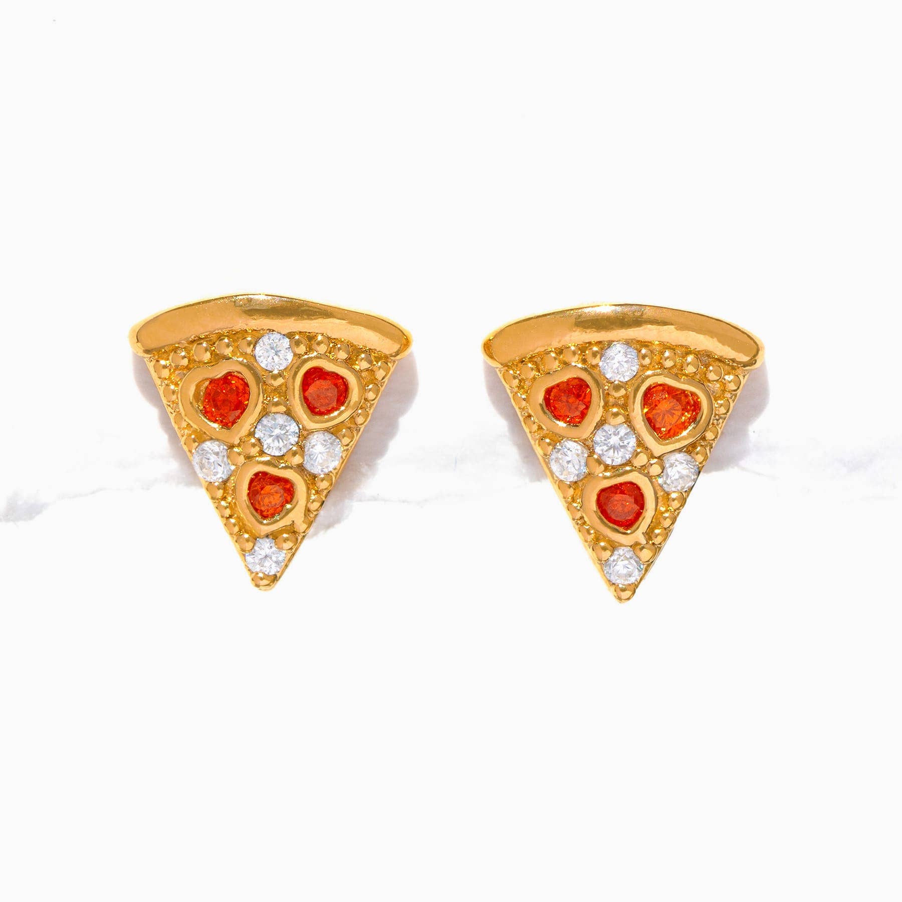 Girls Crew Pepperoni Pizza Studs