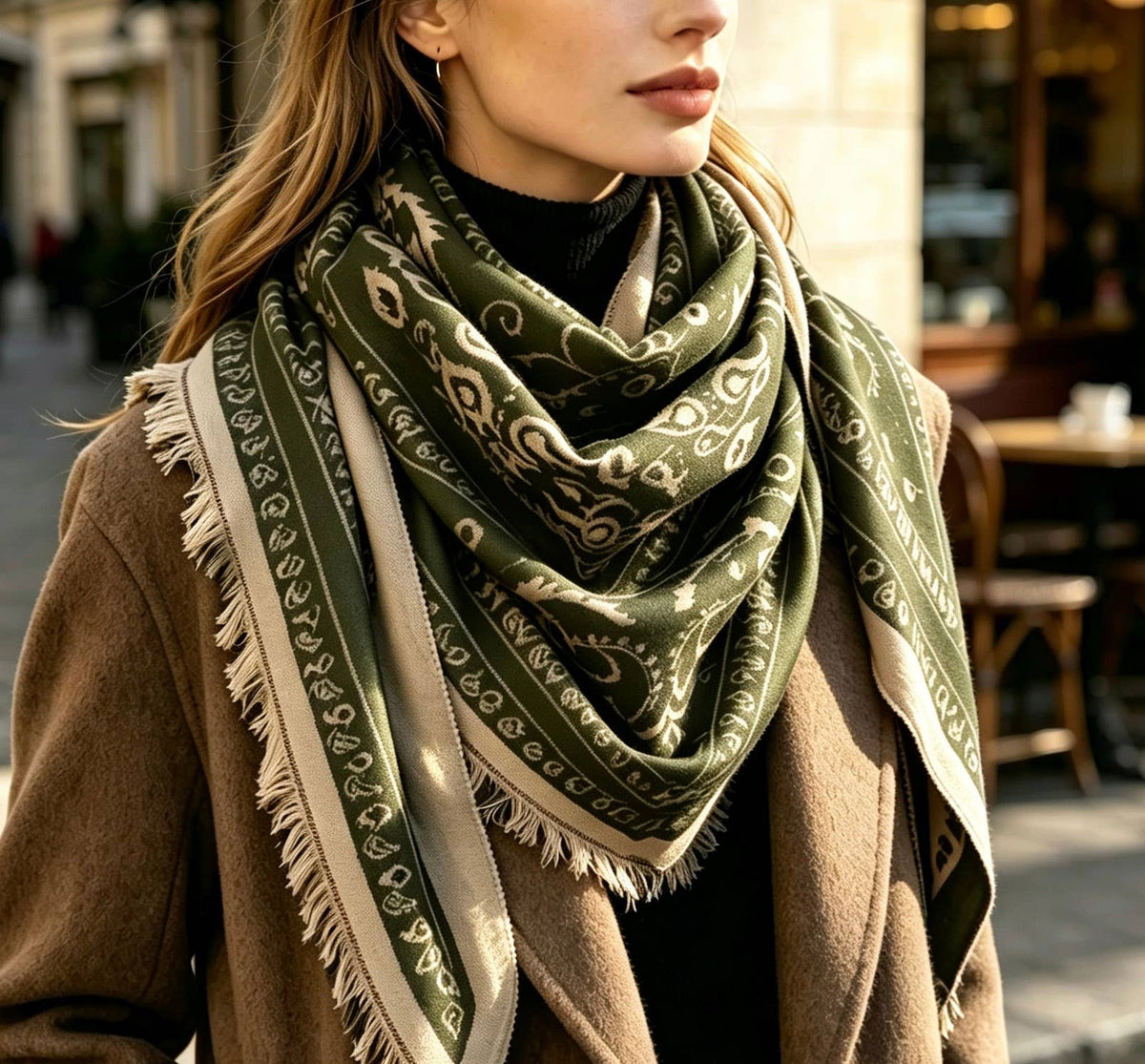 Catherine's Cotton Large Triangle Scarf TR-2