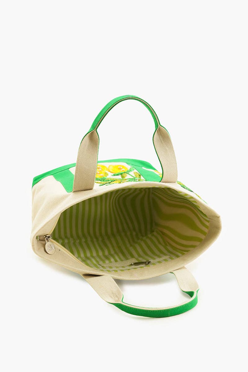 America & Beyond Sicilian Lemon Hand-Beaded Small Boat Tote