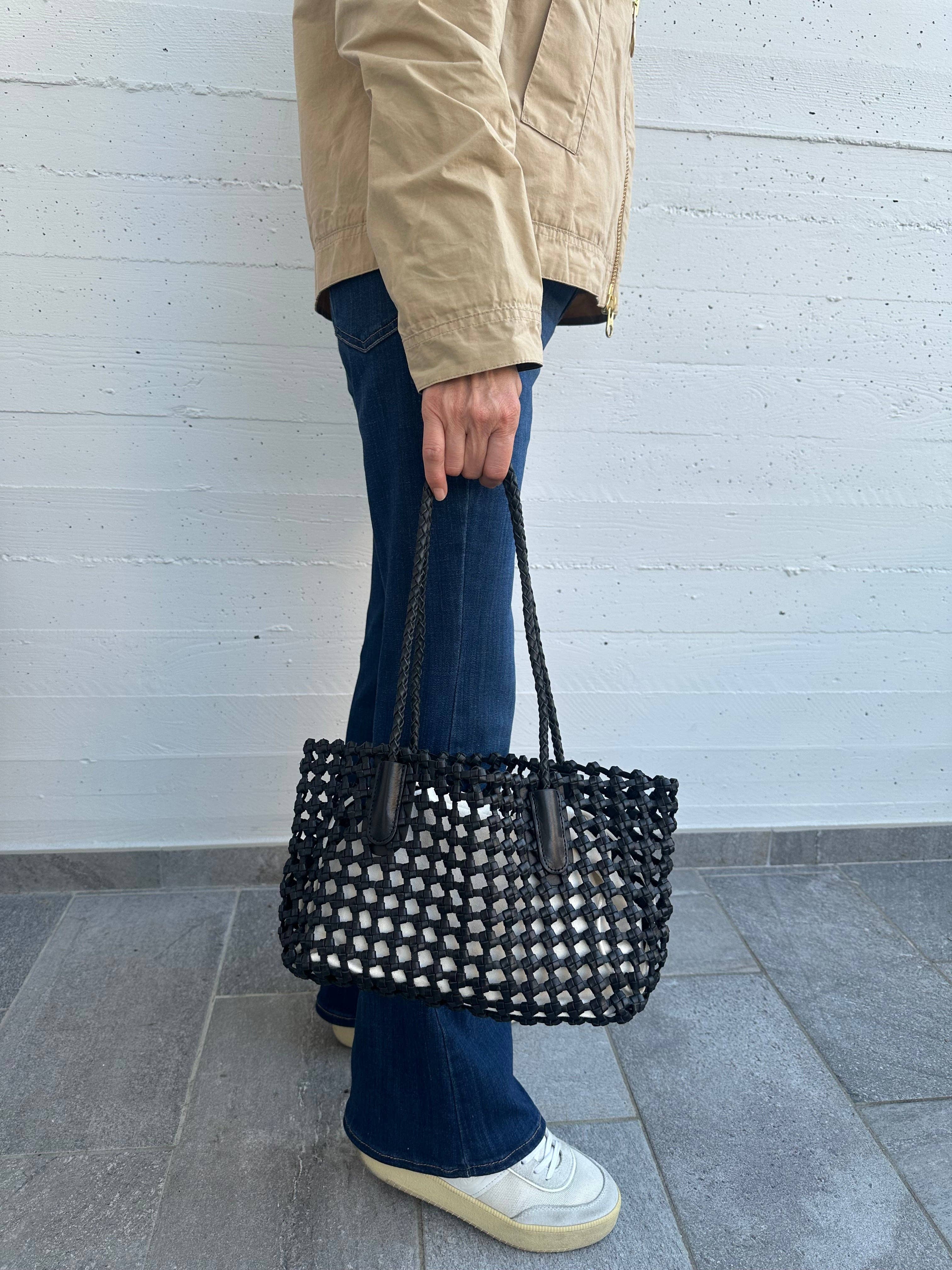 Italian Leather Collection Nicole Handwoven Tote