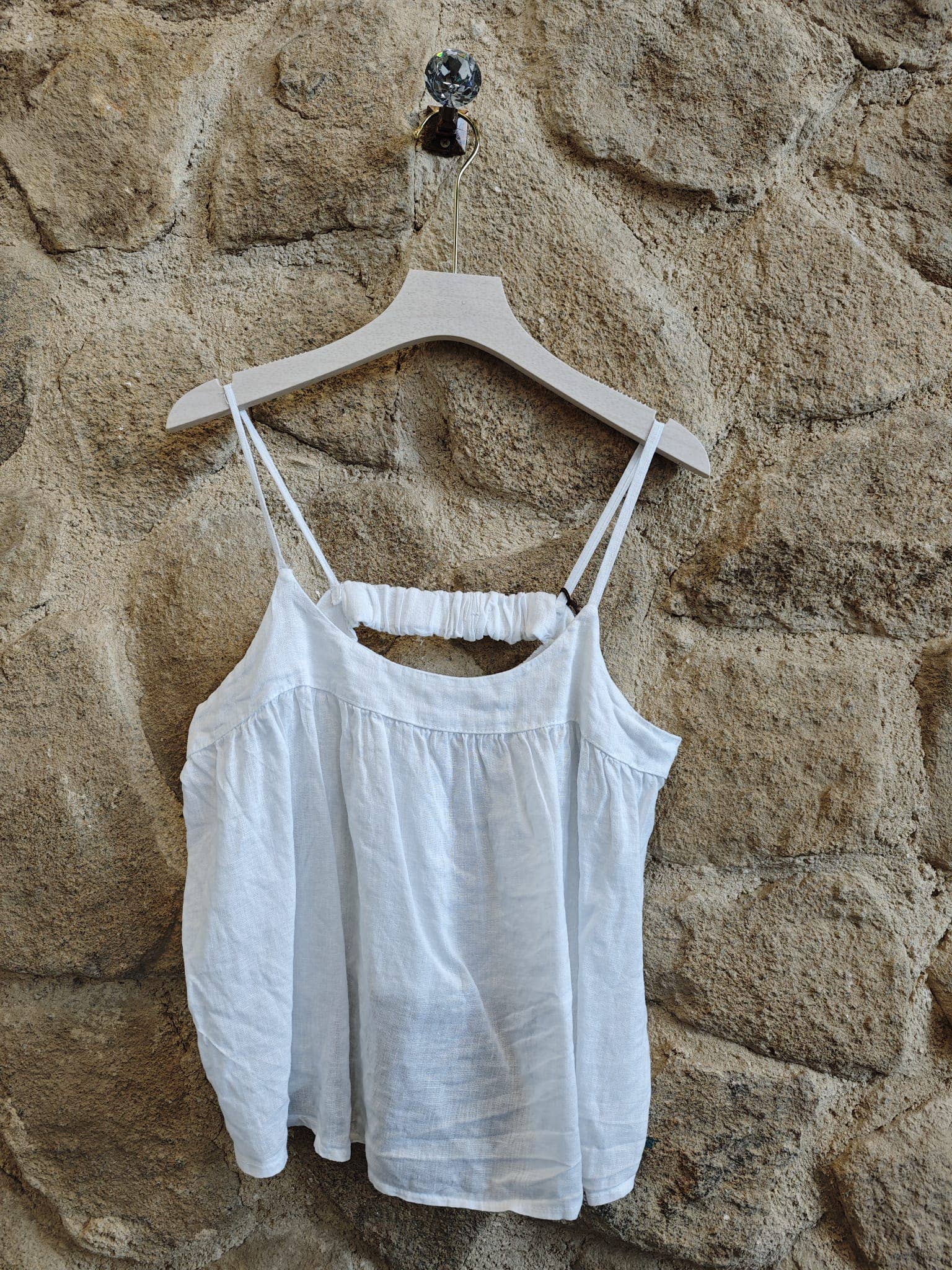 European Linen Thin Strap Tank Top 21919