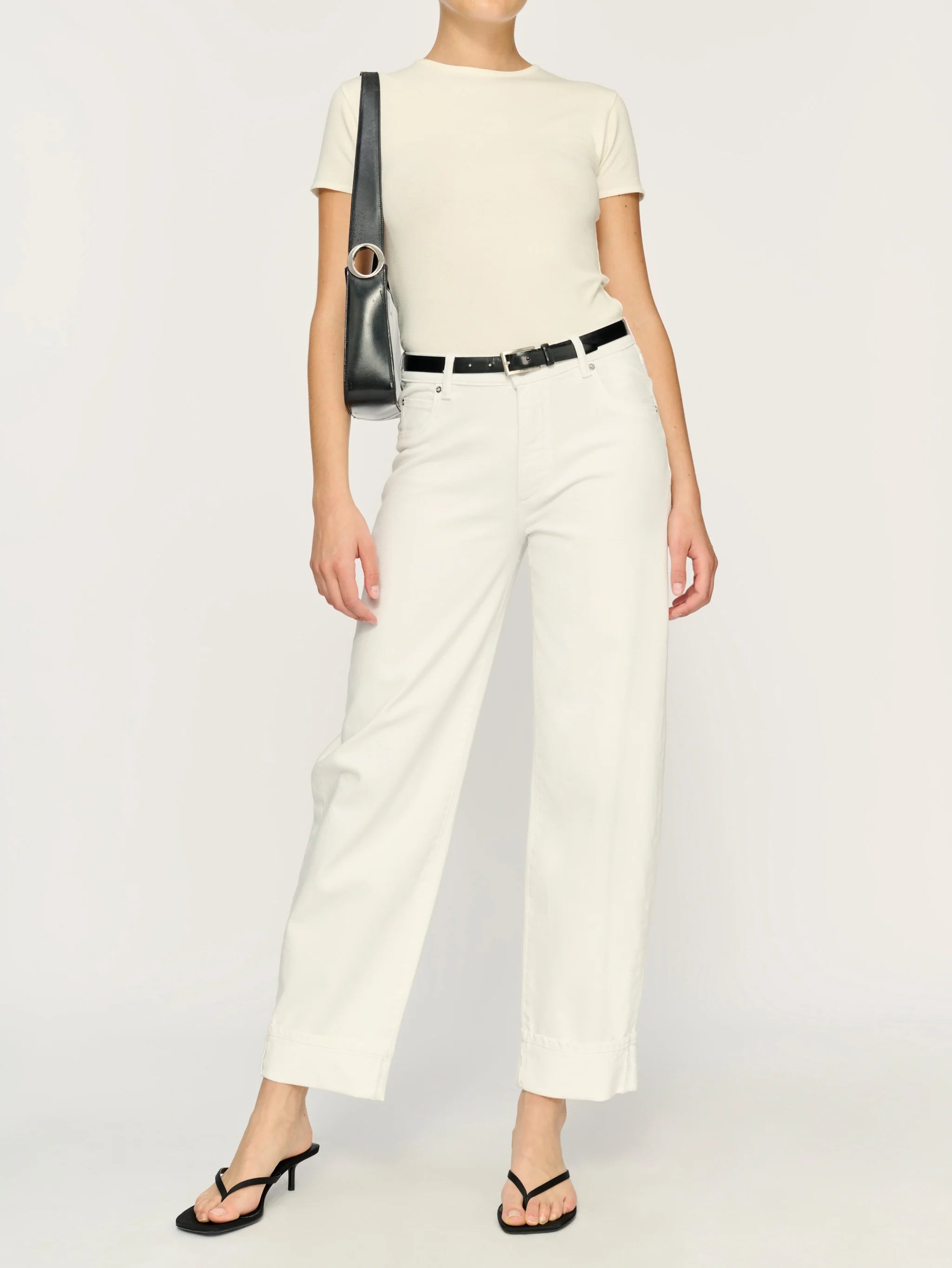 DL1961 Thea Boyfriend Relaxed Tapered White Cuffed