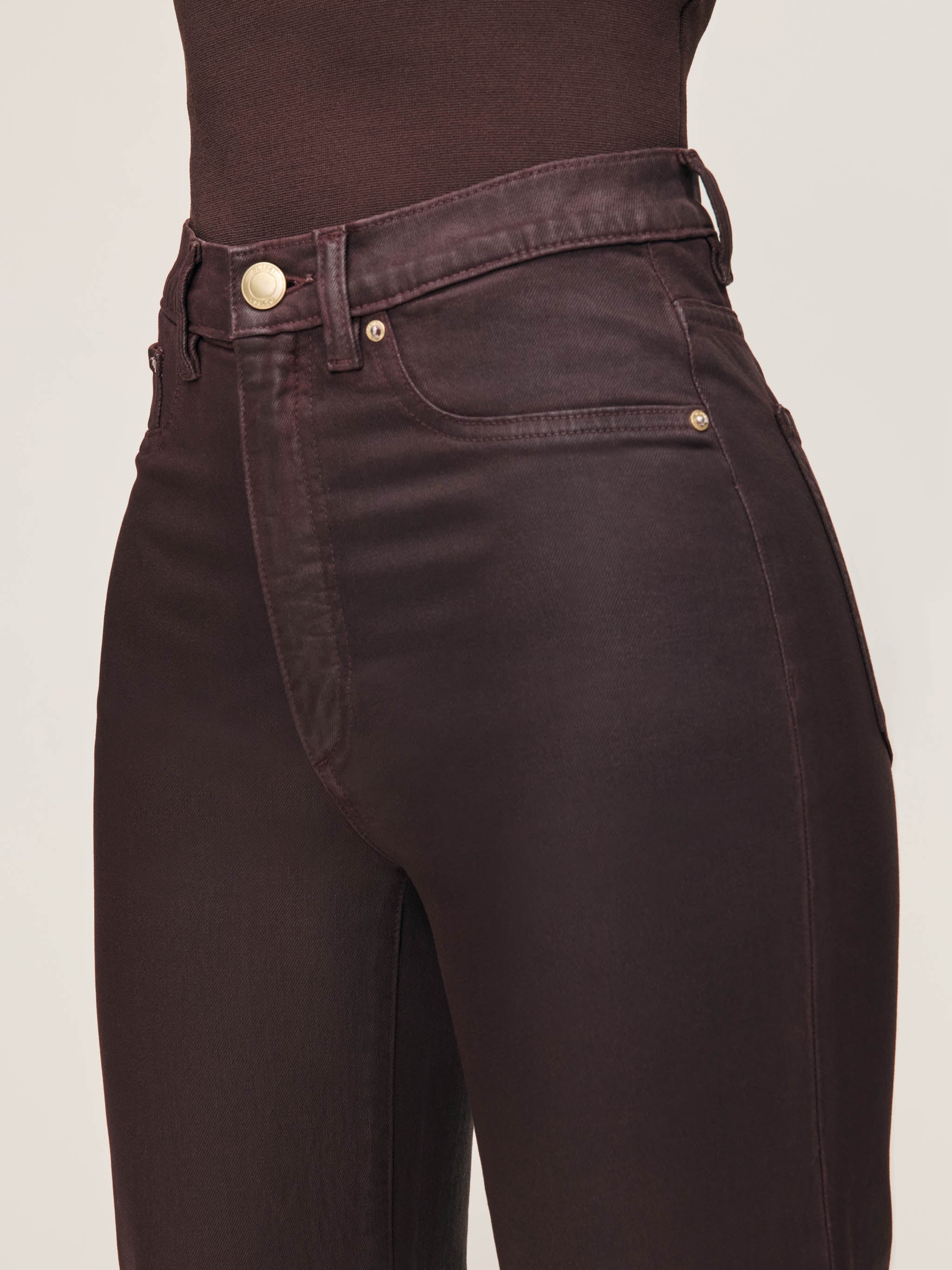 DL1961 Karmine Refined Wide Leg in Fig Coated 14138