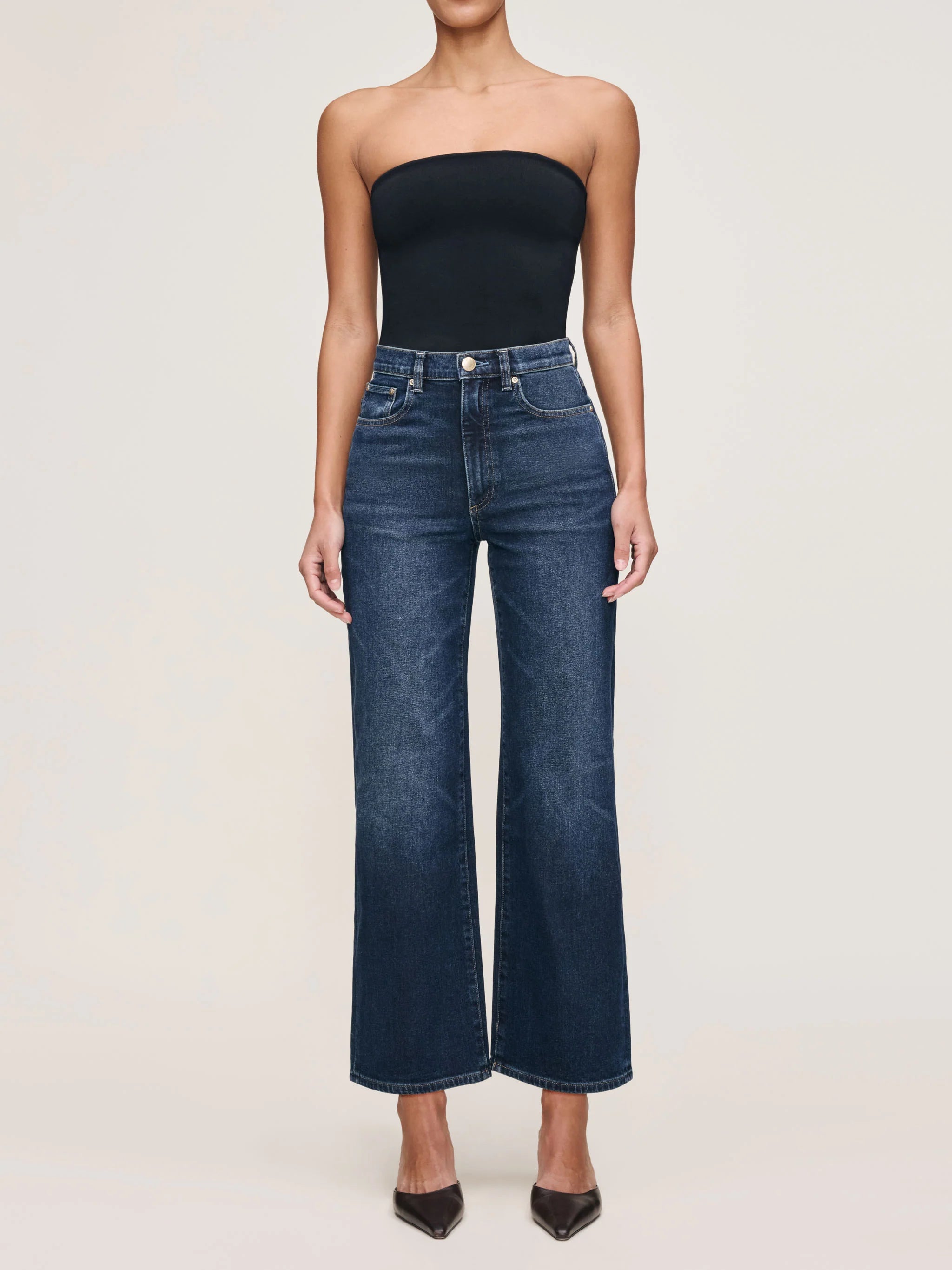 DL1961 Karmine Refined Wide Leg High Rise 28" Jeans