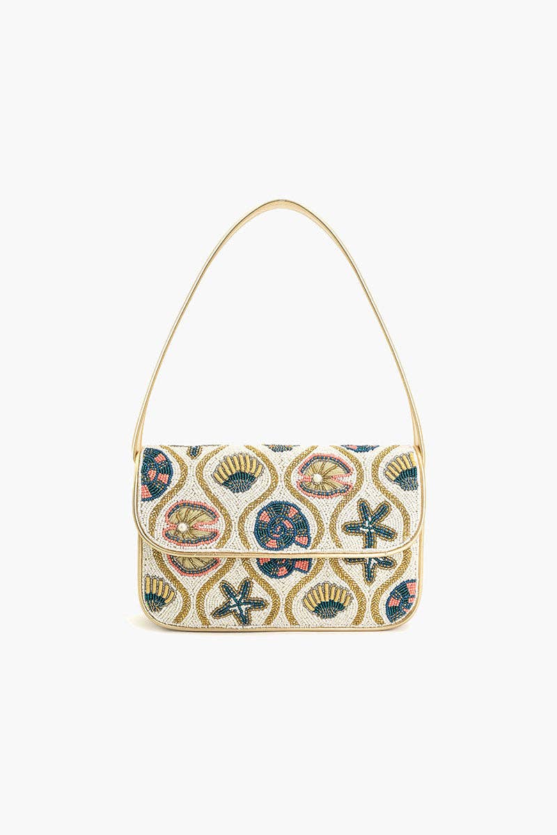 America & Beyond Sunlit Shore Embellished Beaded Shoulder Bag