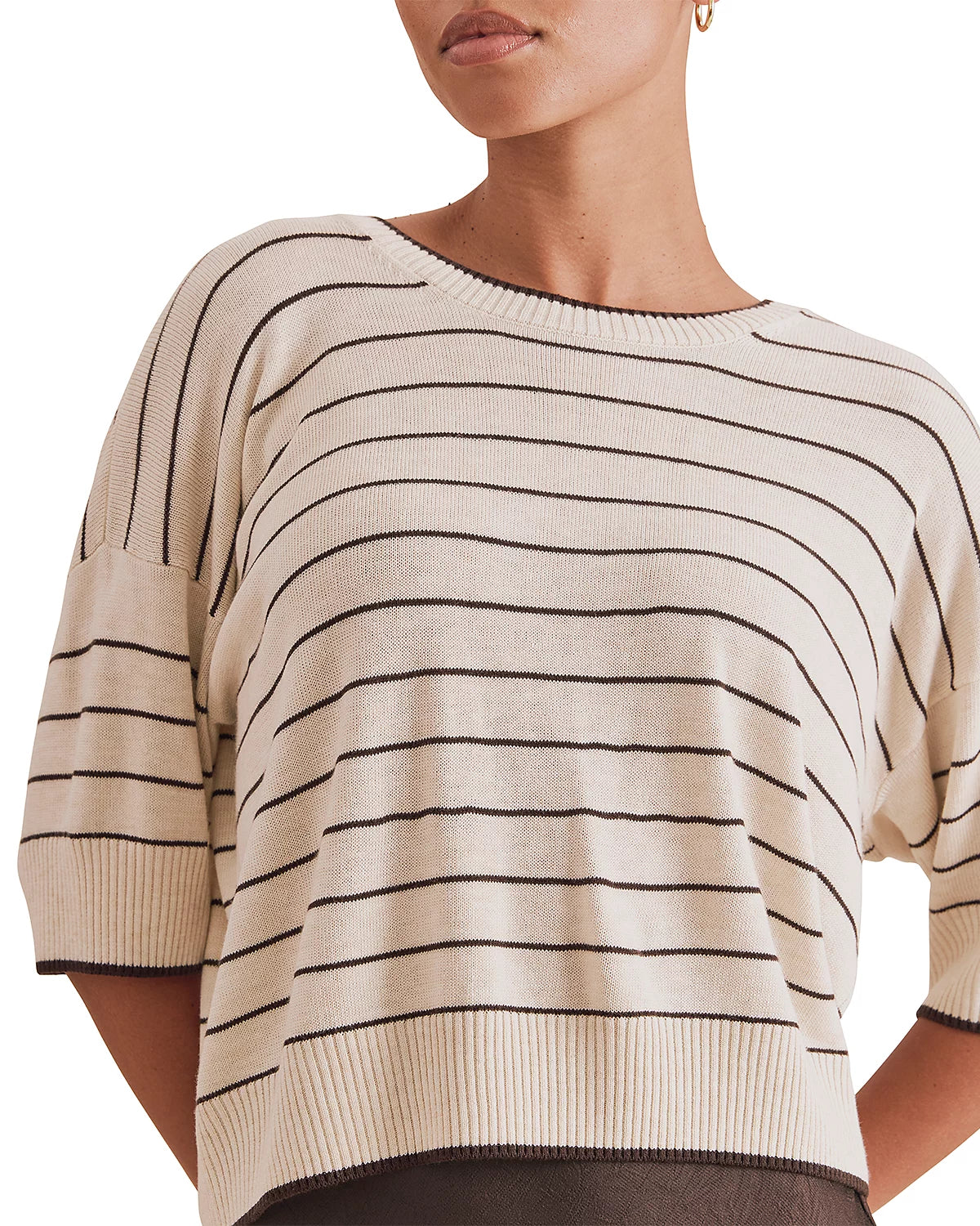 Splendid Georgie Short Sleeve Stripe Sweater RF6S612