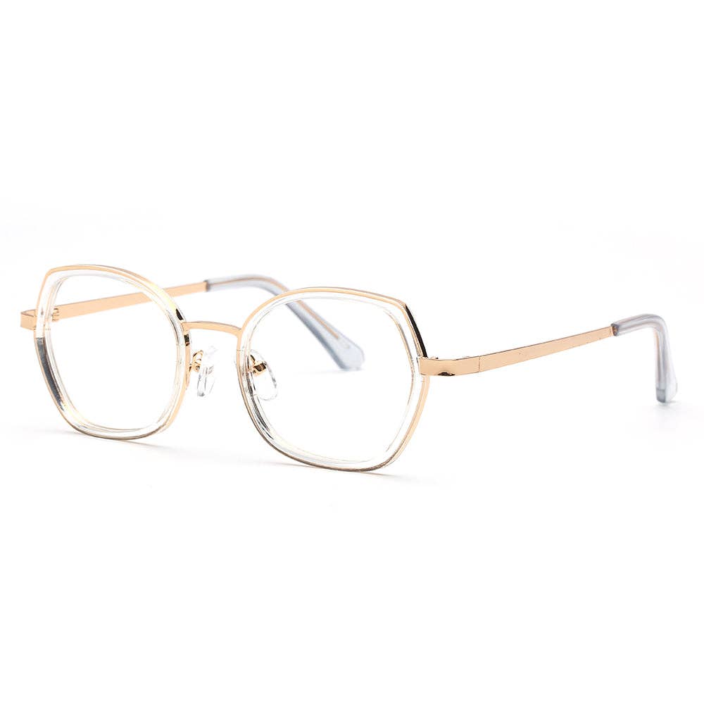 Ryan Simkhai MELISSA | Gold Frame / Clear Accent Readers