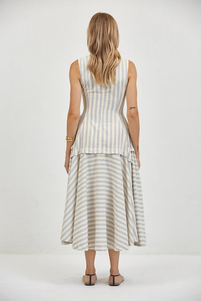 a.Ren Loire Striped Structured Dress
