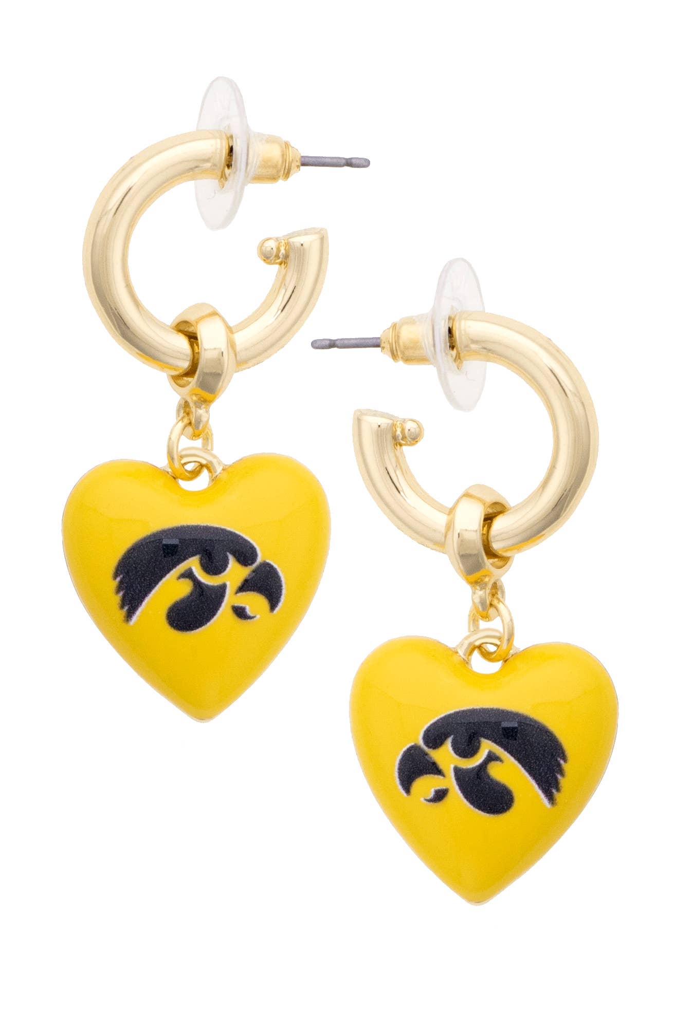 Catherine's Game Day Iowa Hawkeyes Heart Drop Earrings
