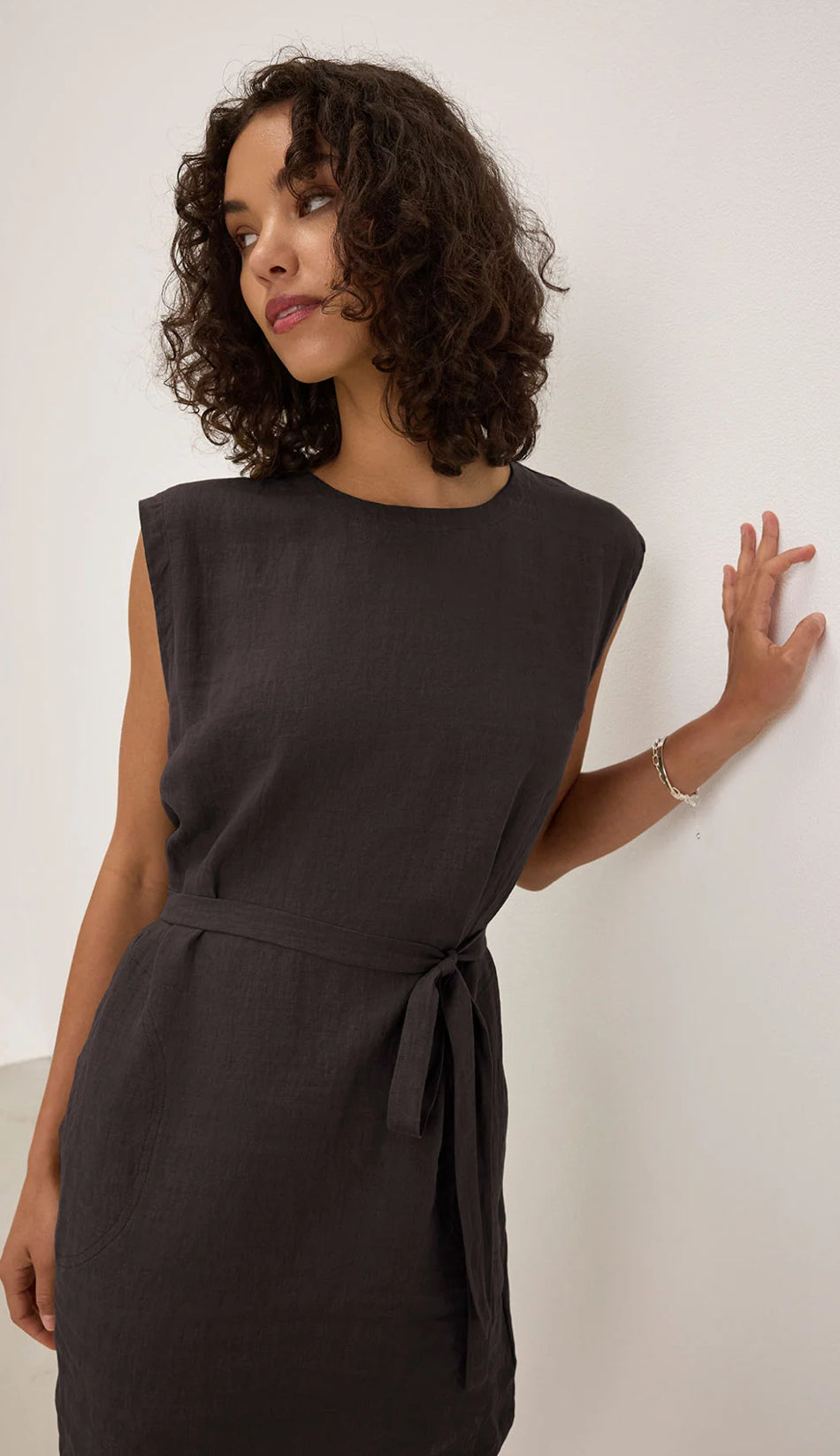 Velvet Lara Belted Linen Dress