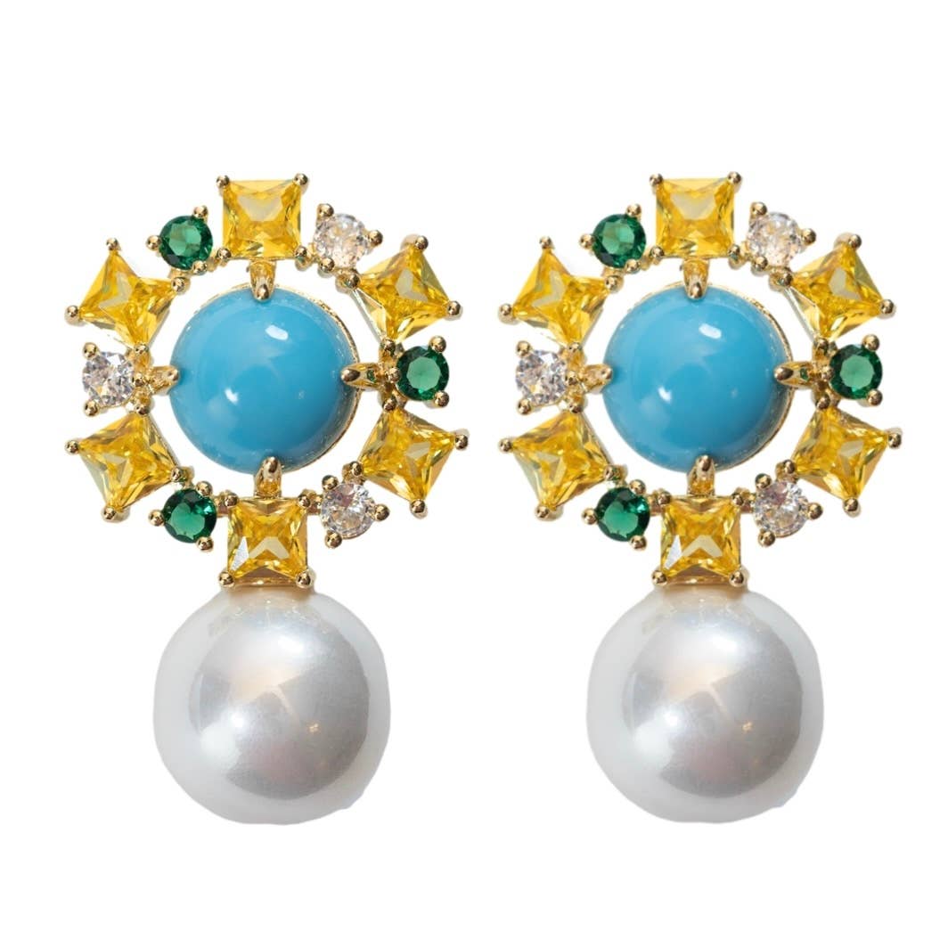 St. Armands Pearl Turquoise Earrings