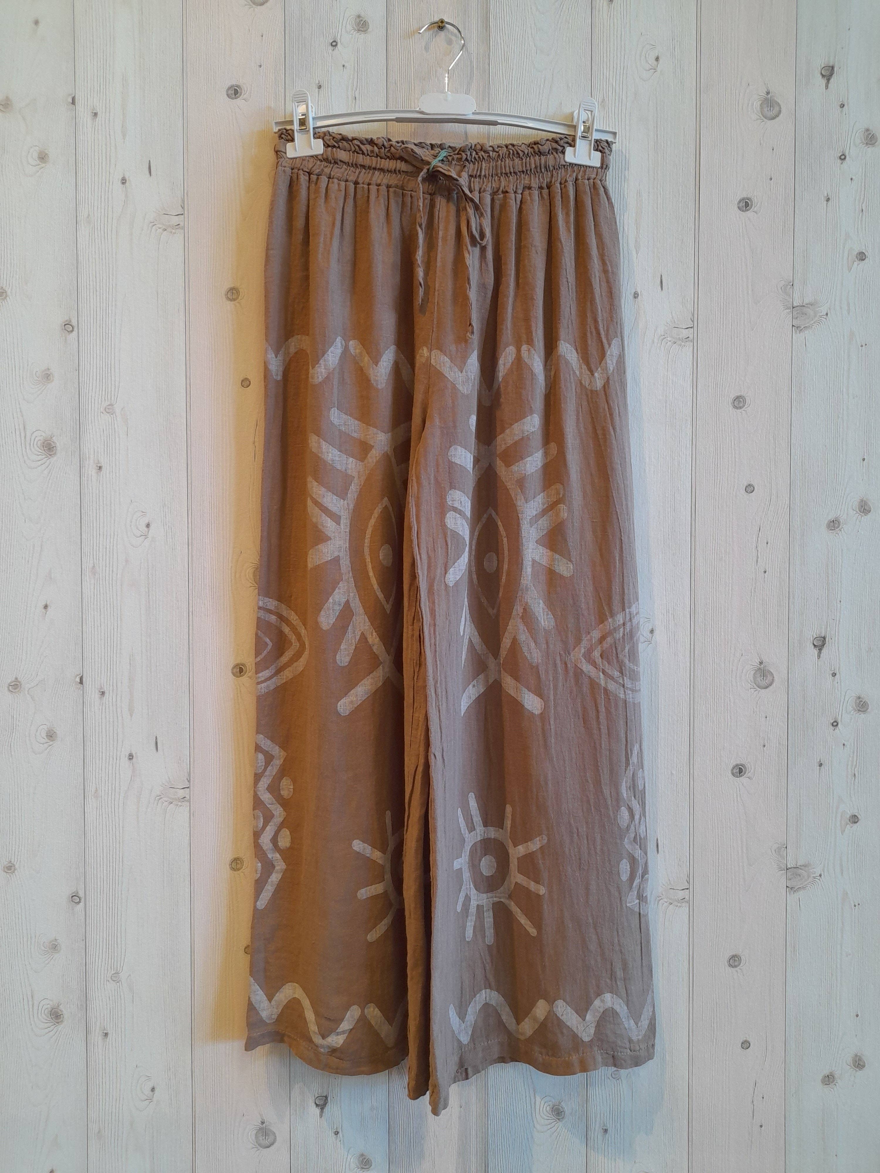 European Linen Collection Printed Pants 7193
