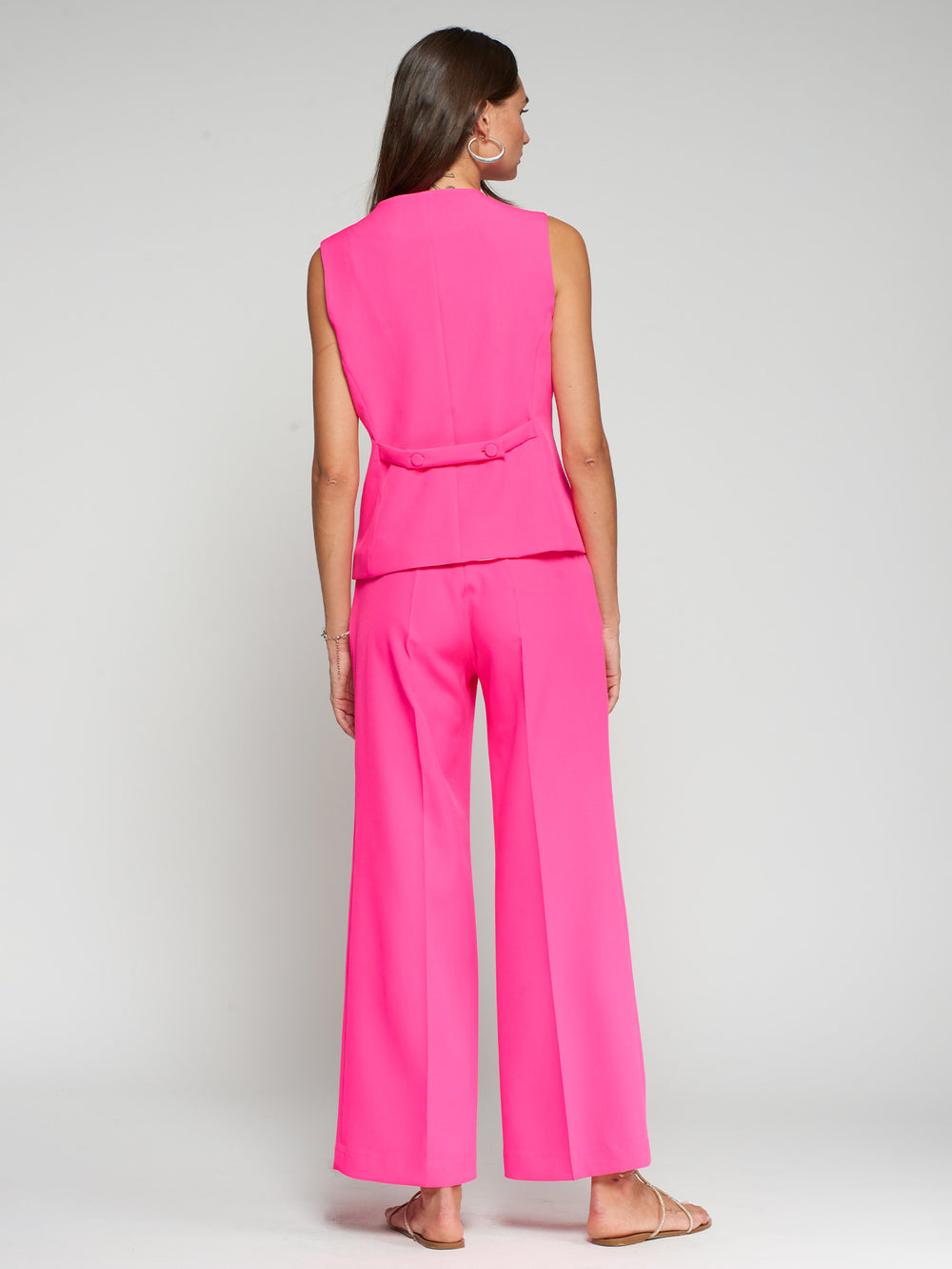 Vilagallo Neon Pink Crepe Trouser 33327