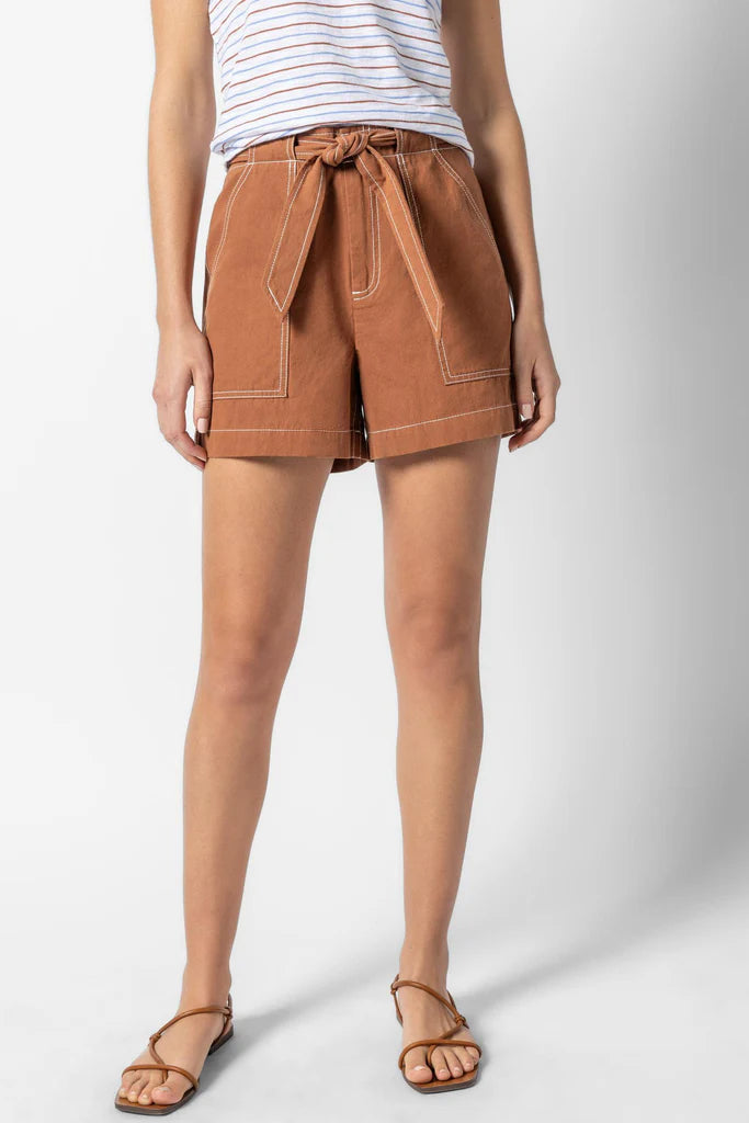 Lilla P Belted Canvas Short