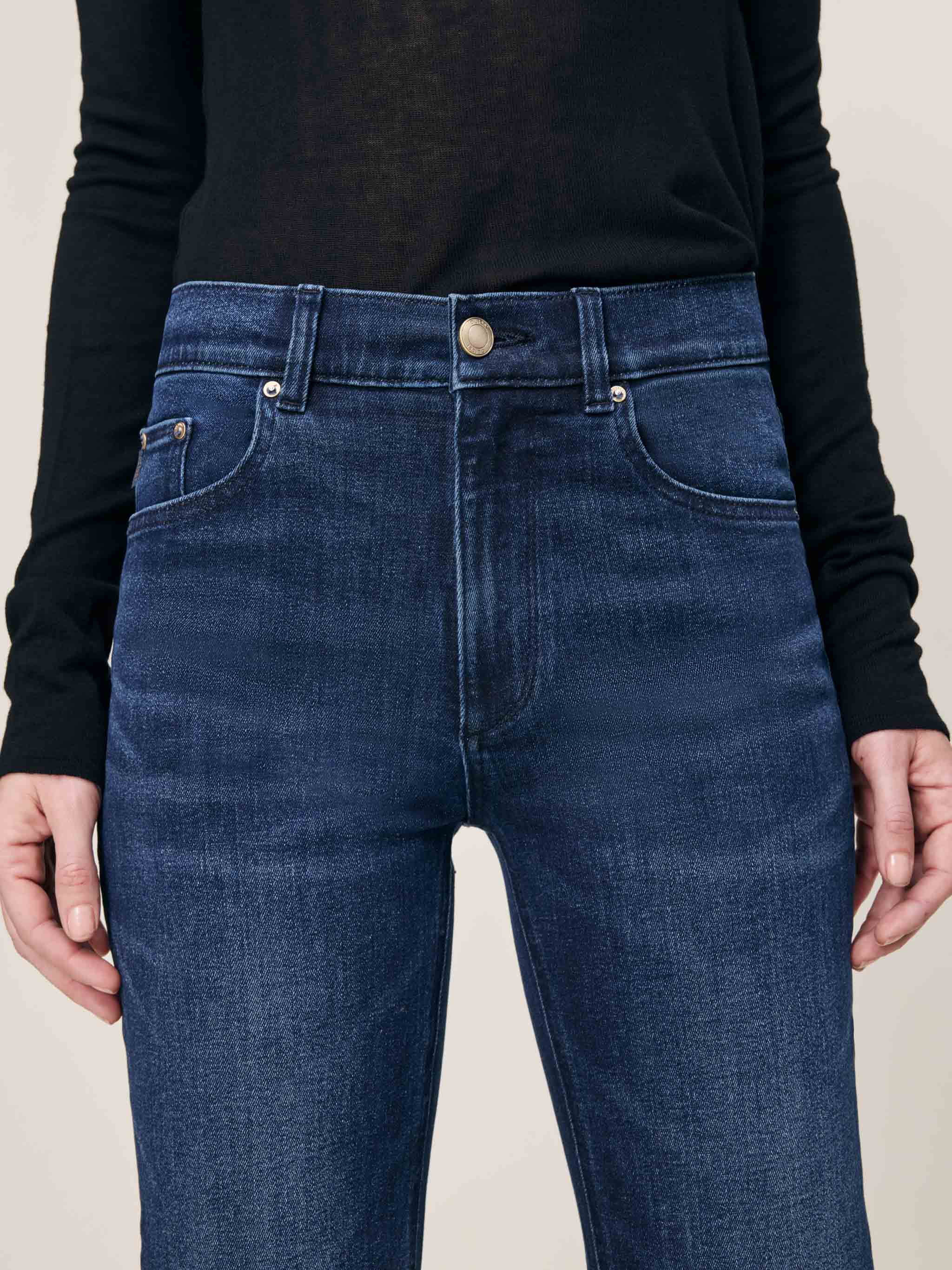 DL1961 Patti Straight High Rise 31" Jean in Blue Cave 14035