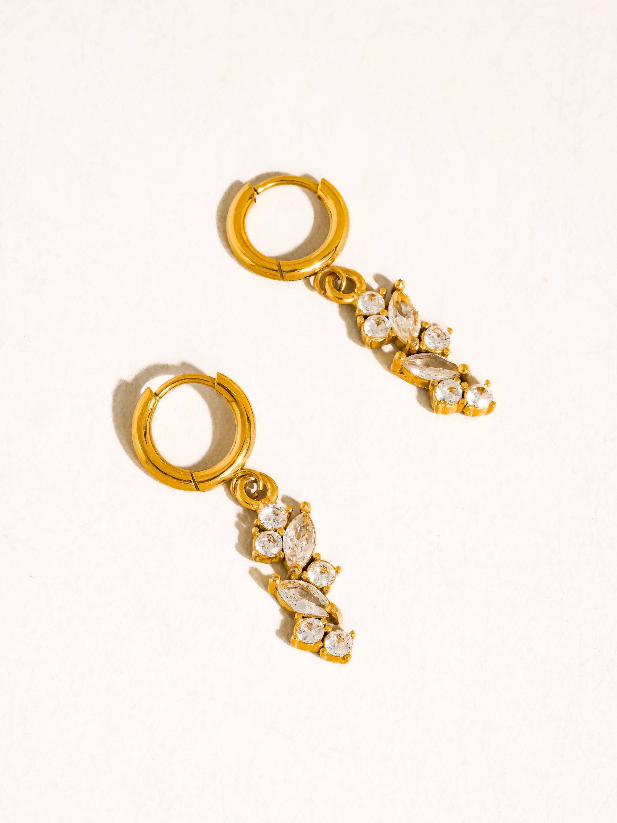 Flânerie Cielo 18K Gold Non-Tarnish CZ Drop Glam Earrings