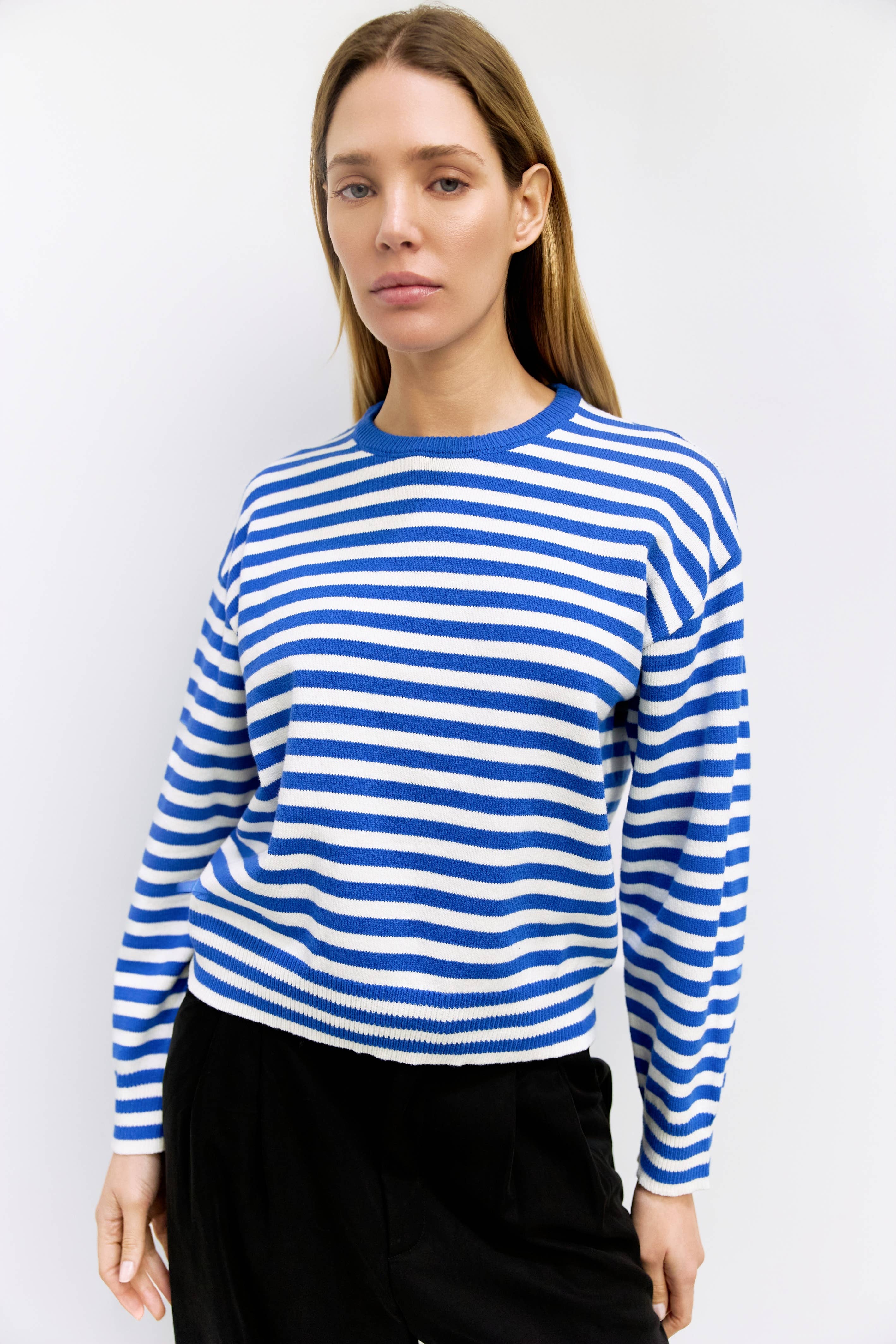 All Row The Kinsley Striped Long Sleeve Crewneck