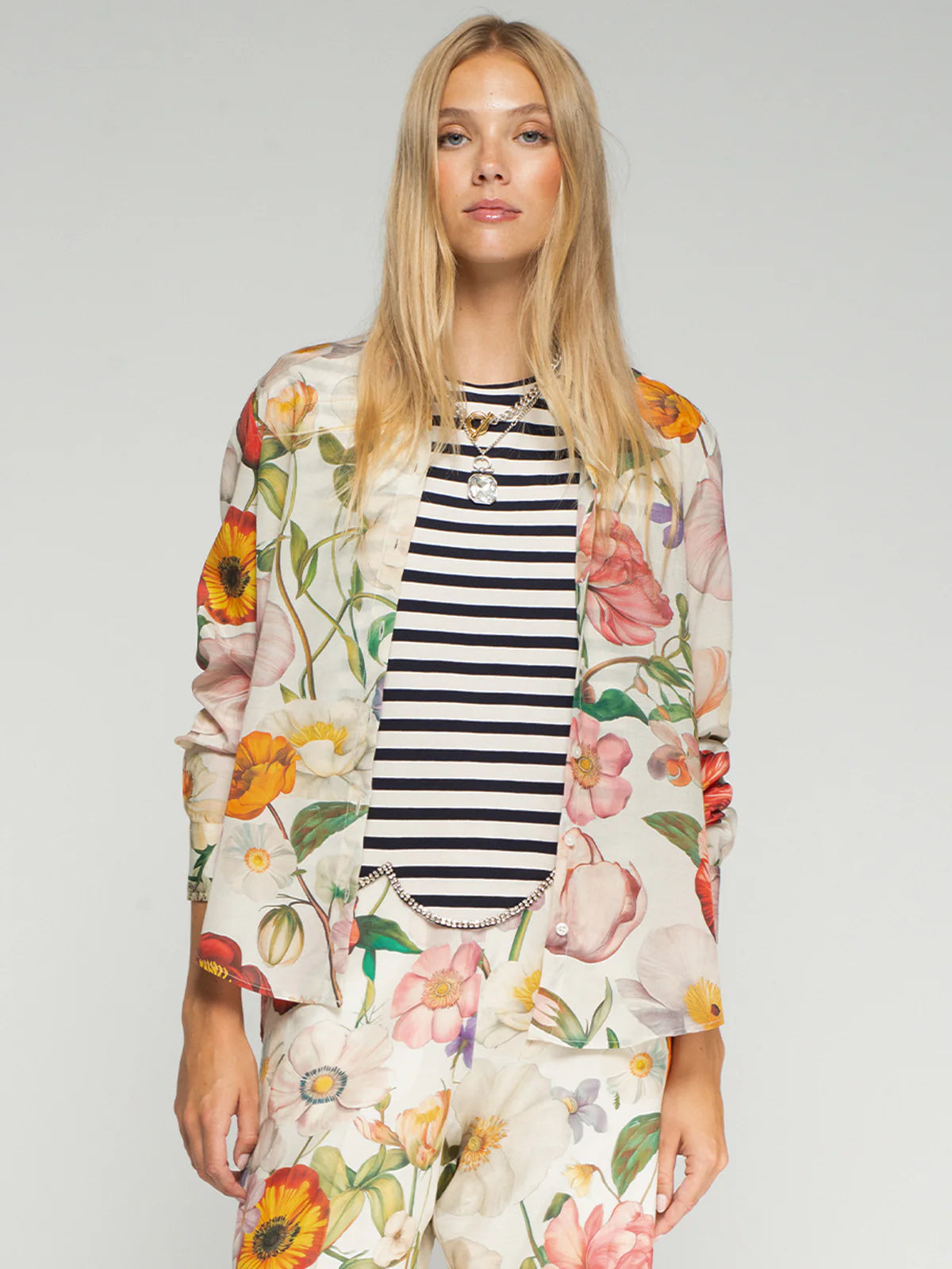Vilagallo Multicolored Floral Print Shirt 33448