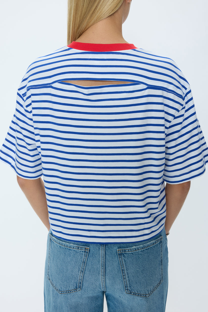 Pistola Mae Cropped Tee in Maritime Red