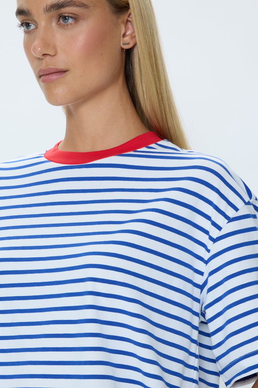 Pistola Mae Cropped Tee in Maritime Red