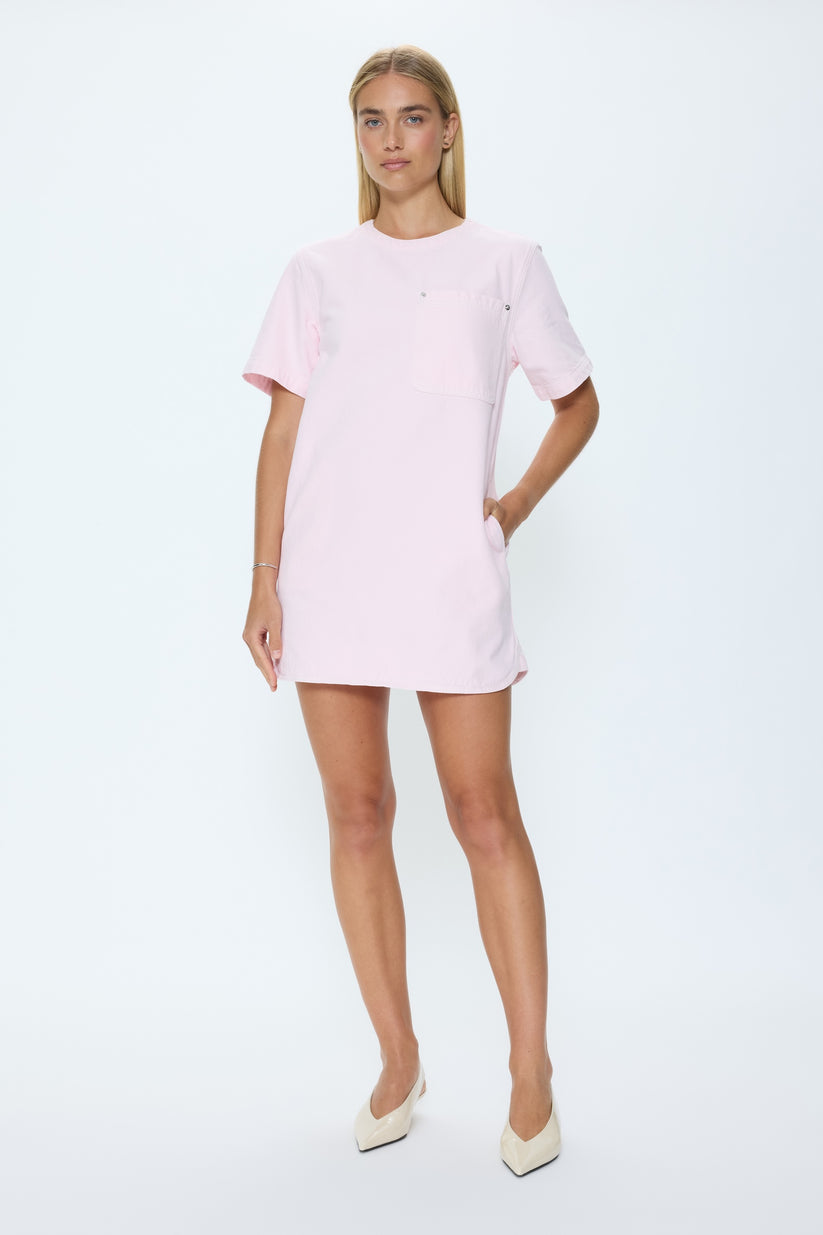 Pistola Remi Denim T-Shirt Dress - Blush