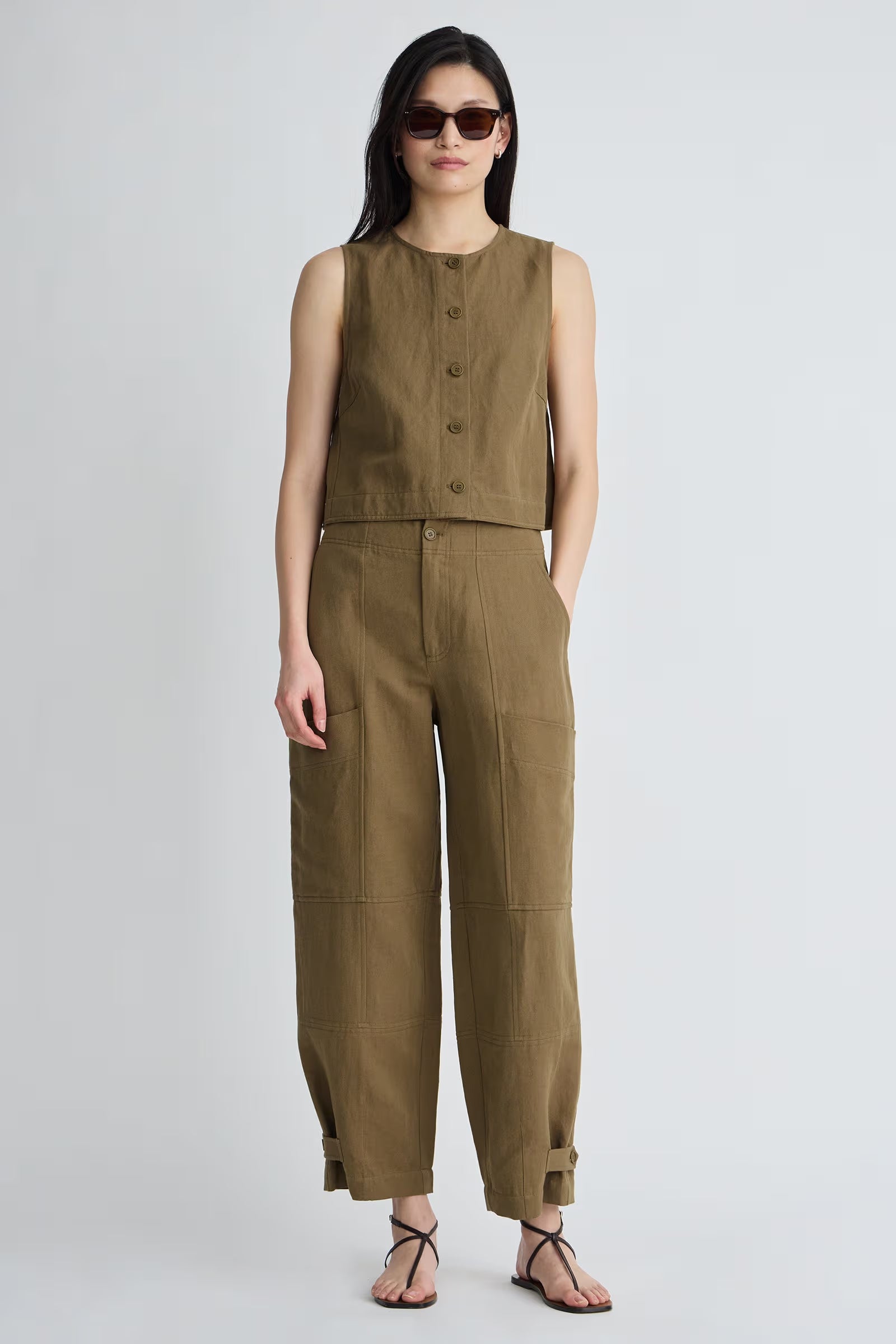 Apiece Apart Juna Mid Rise Relaxed Cargo Pant