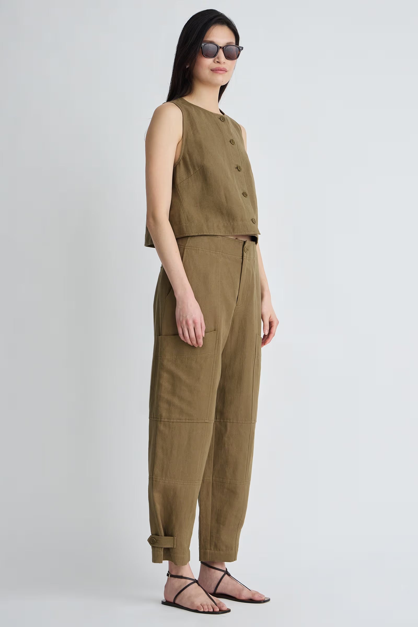 Apiece Apart Juna Mid Rise Relaxed Cargo Pant