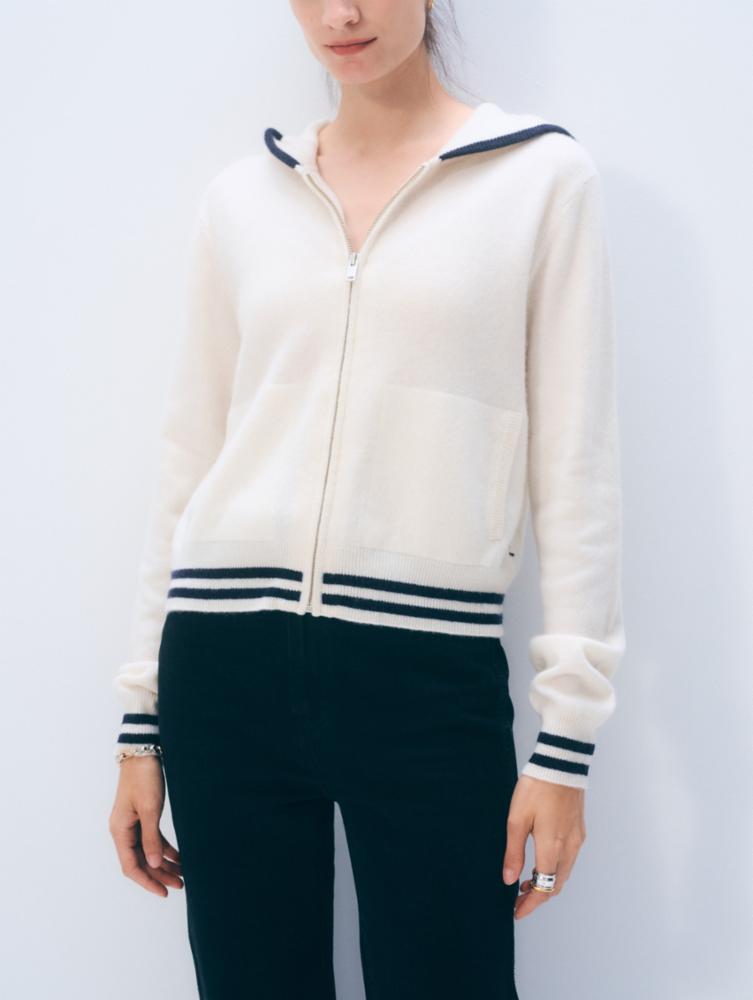 White + Warren Cashmere Varsity Hoodie 21098
